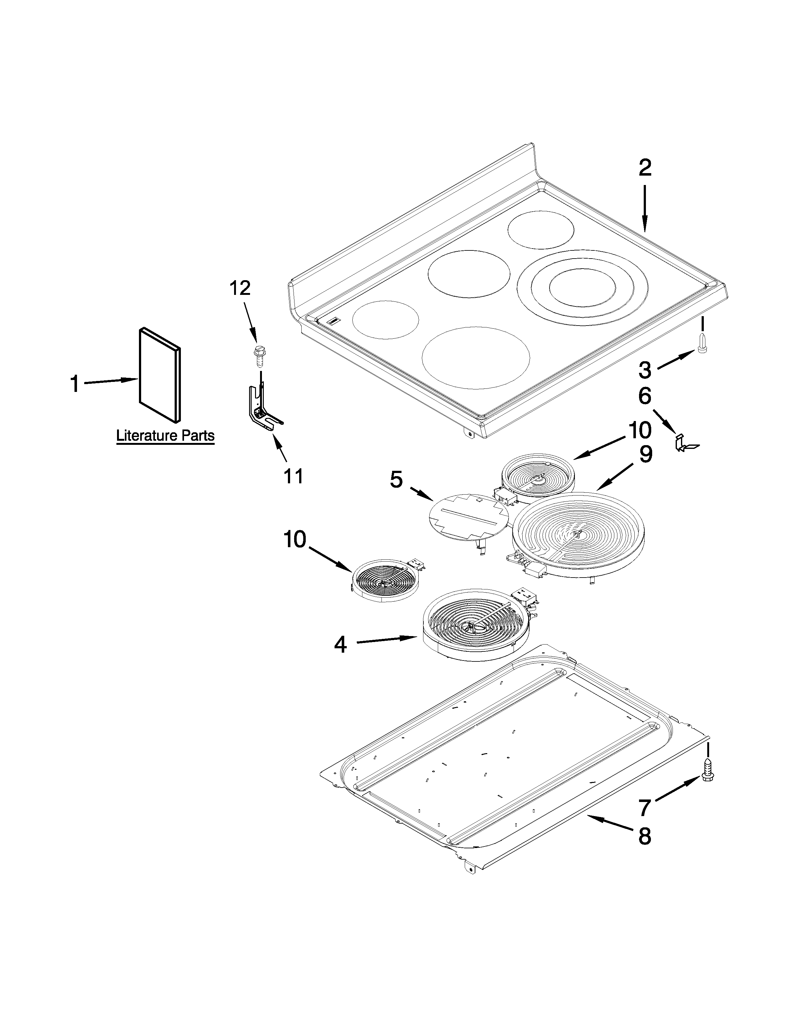 Maytag MER8772WW1 cooktop parts diagram