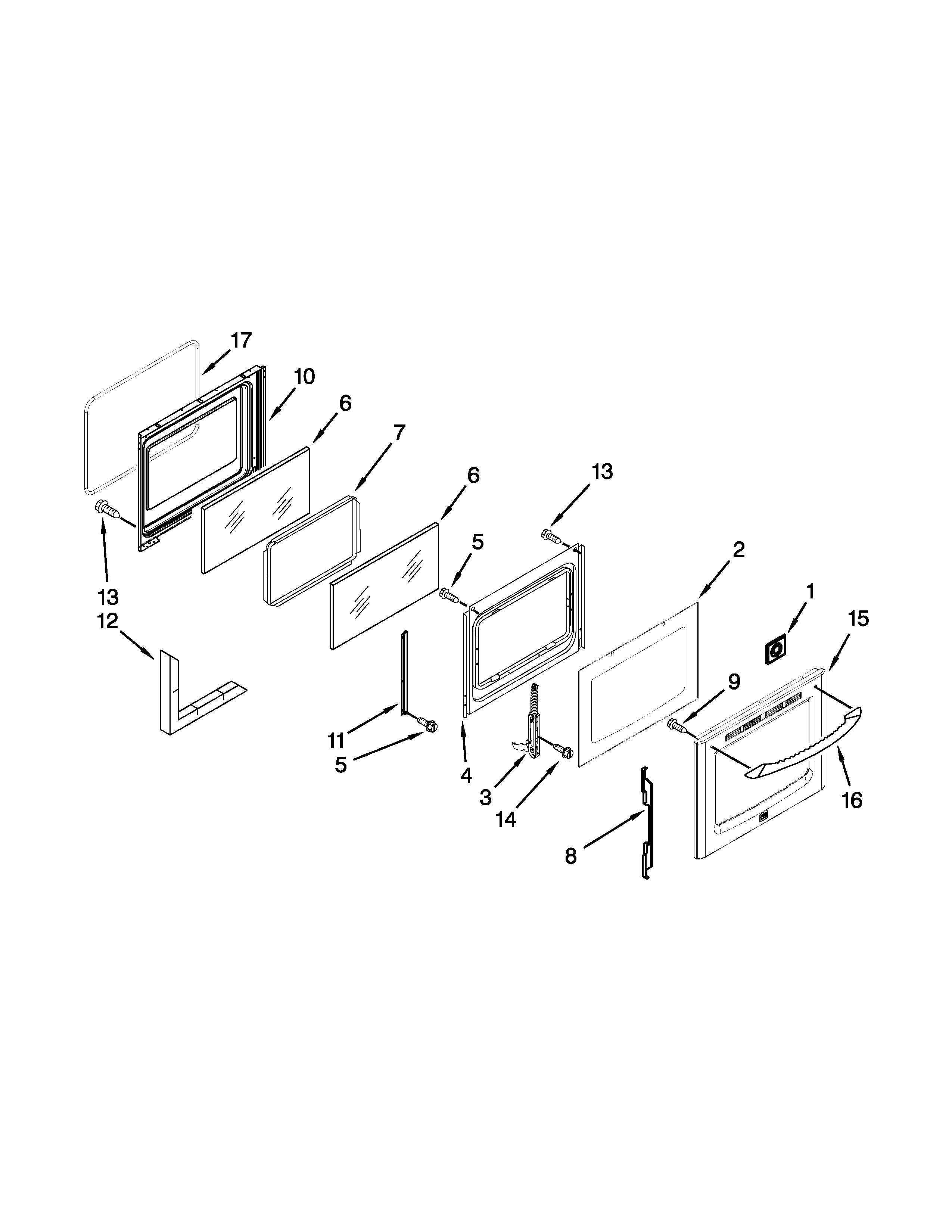 Maytag MER8772WW1 door parts diagram