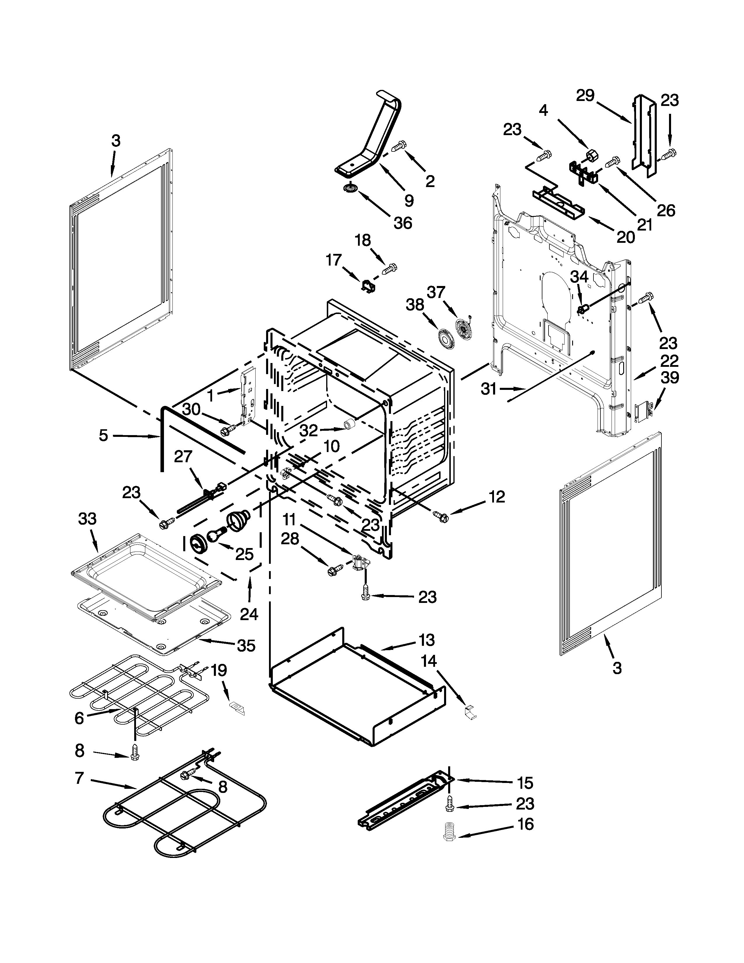 Whirlpool YWFE710H0AW0 chassis parts diagram