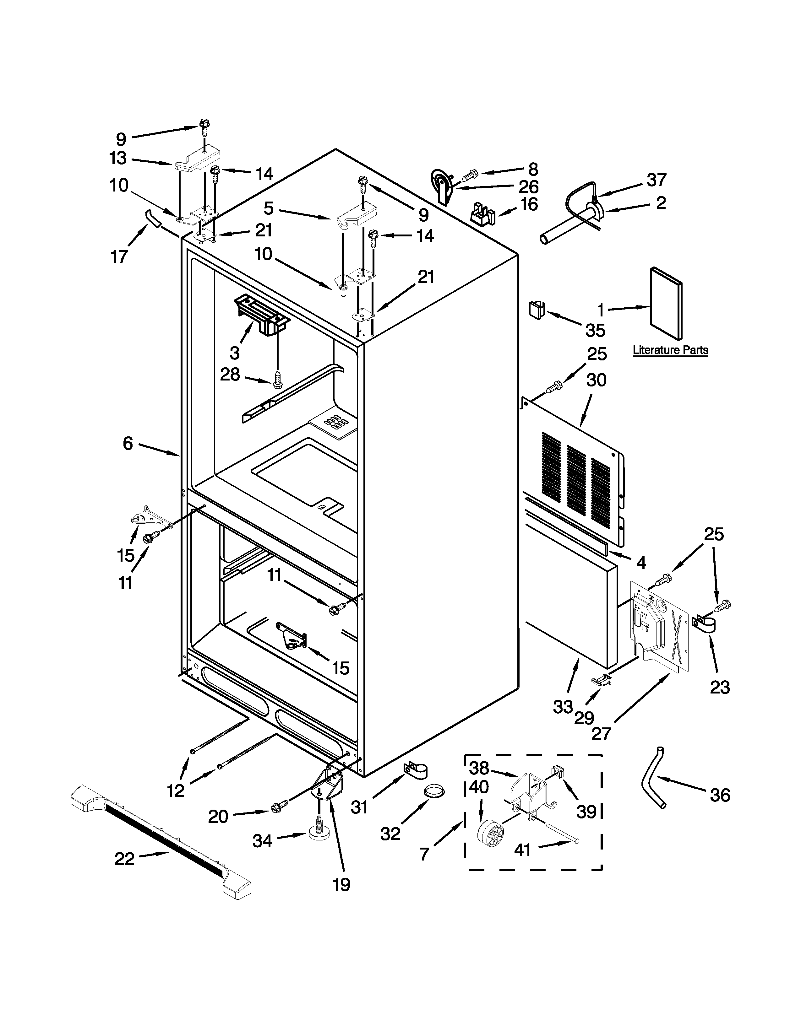 Jenn-Air JFD2589KES2 cabinet parts diagram