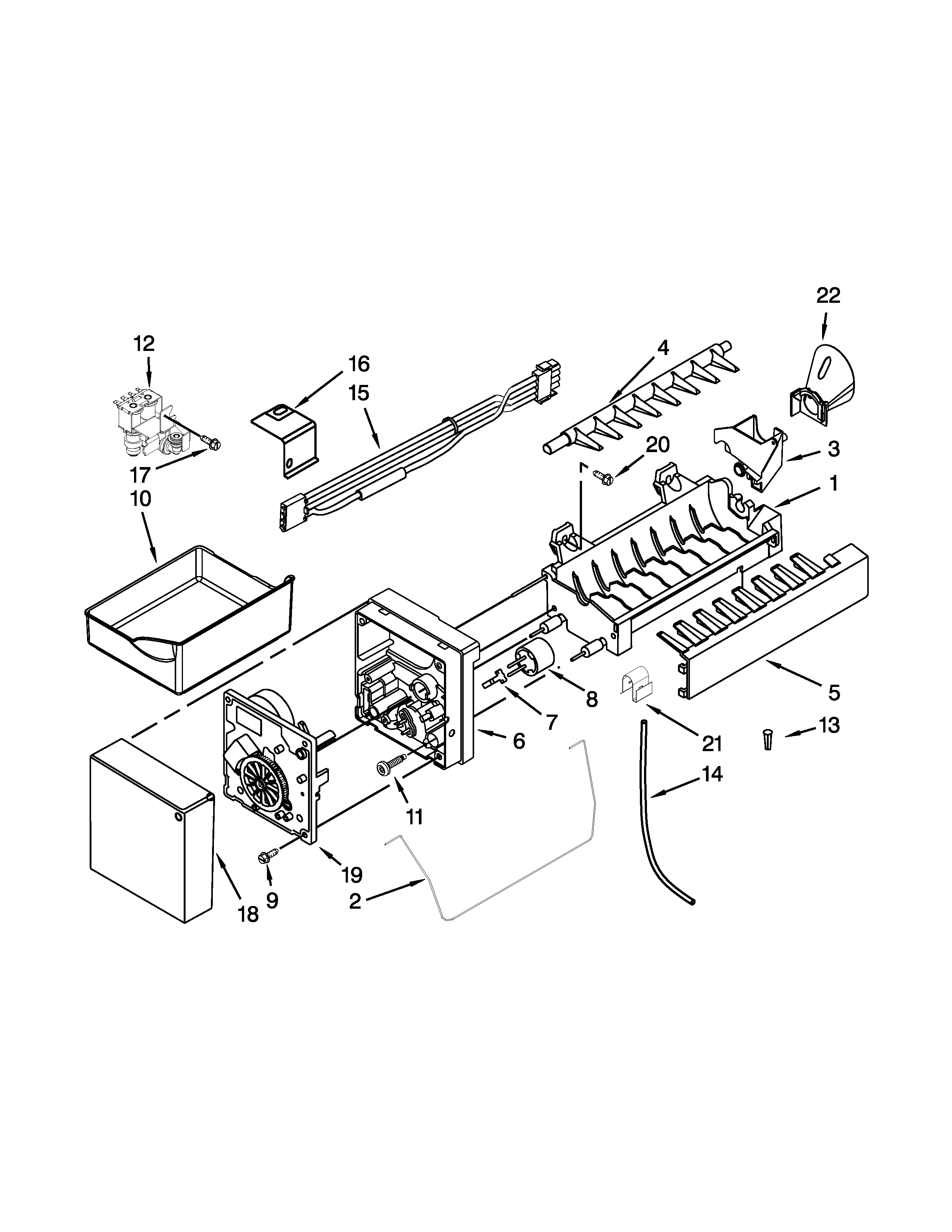 Jenn-Air JFD2589KES2 icemaker parts diagram
