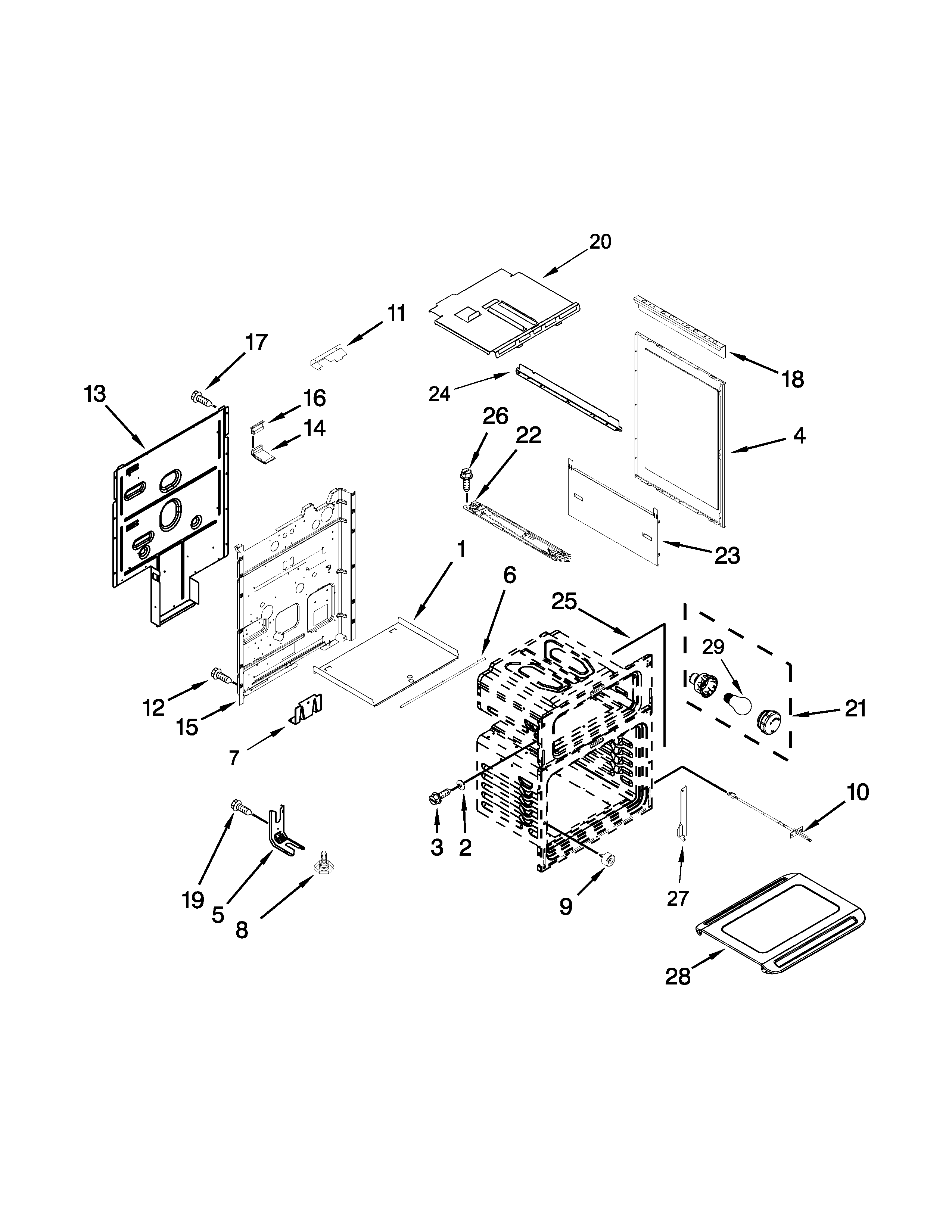 Whirlpool WGG755S0BS00 chassis parts diagram