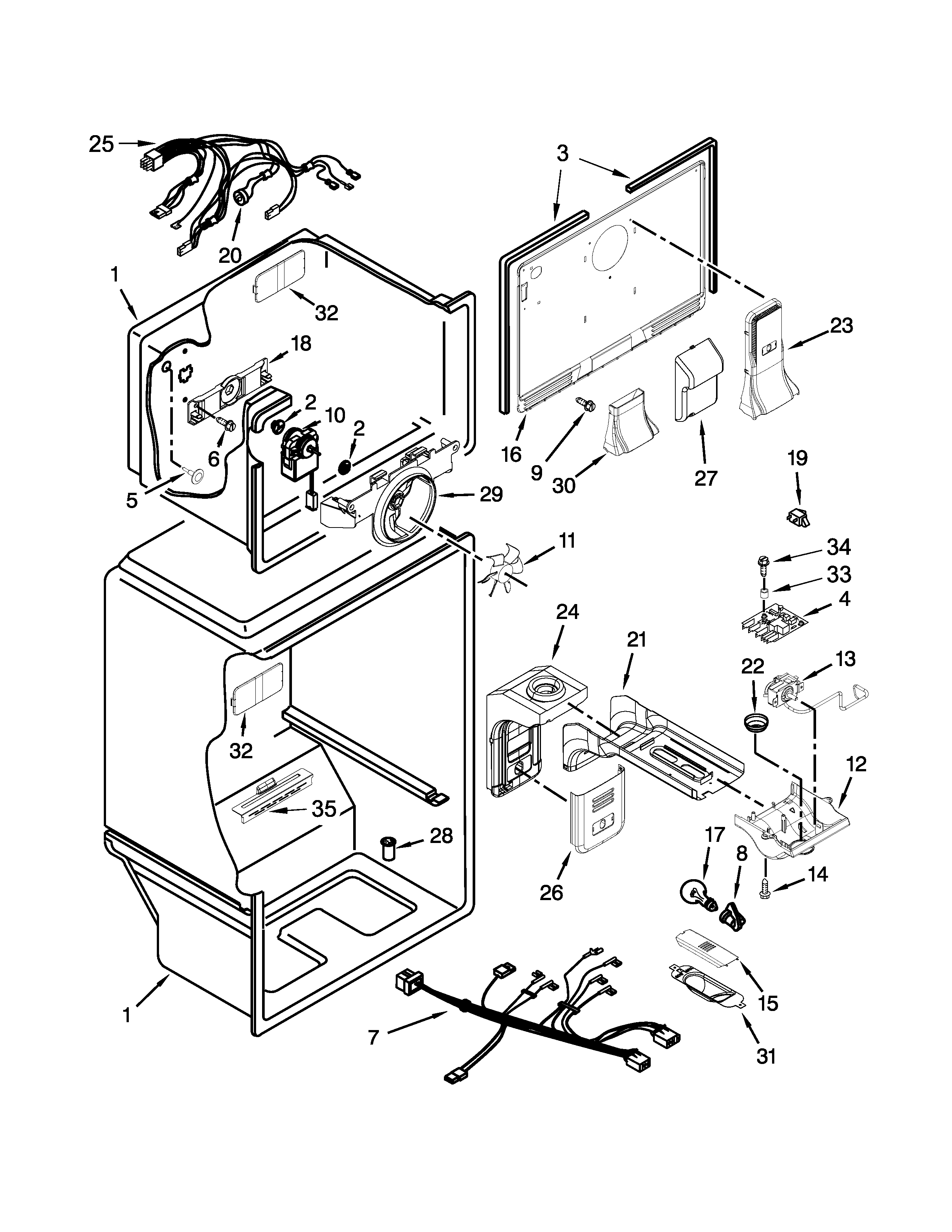 Whirlpool WRT108TFYW01 liner parts diagram