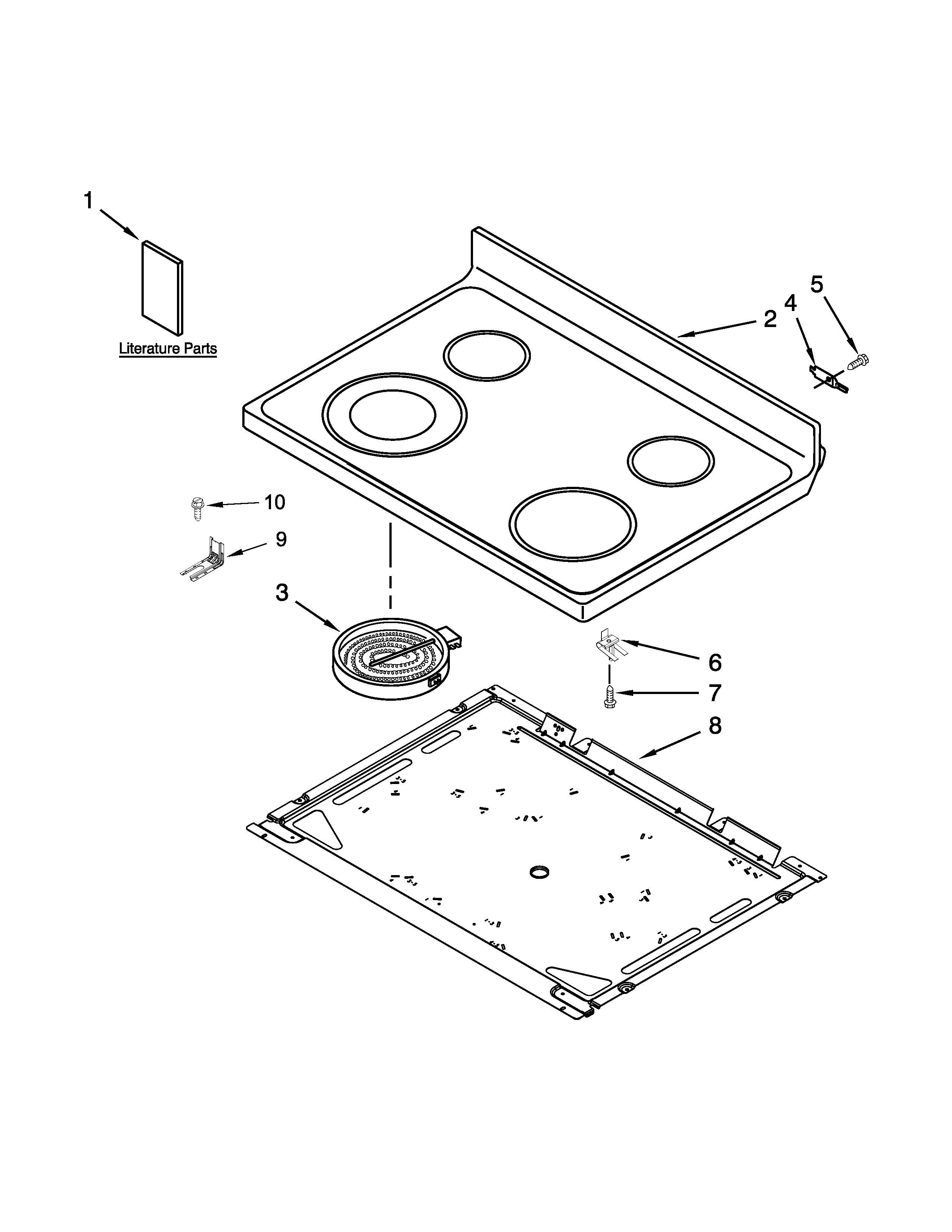 Amana AER5830VAD1 cooktop parts diagram