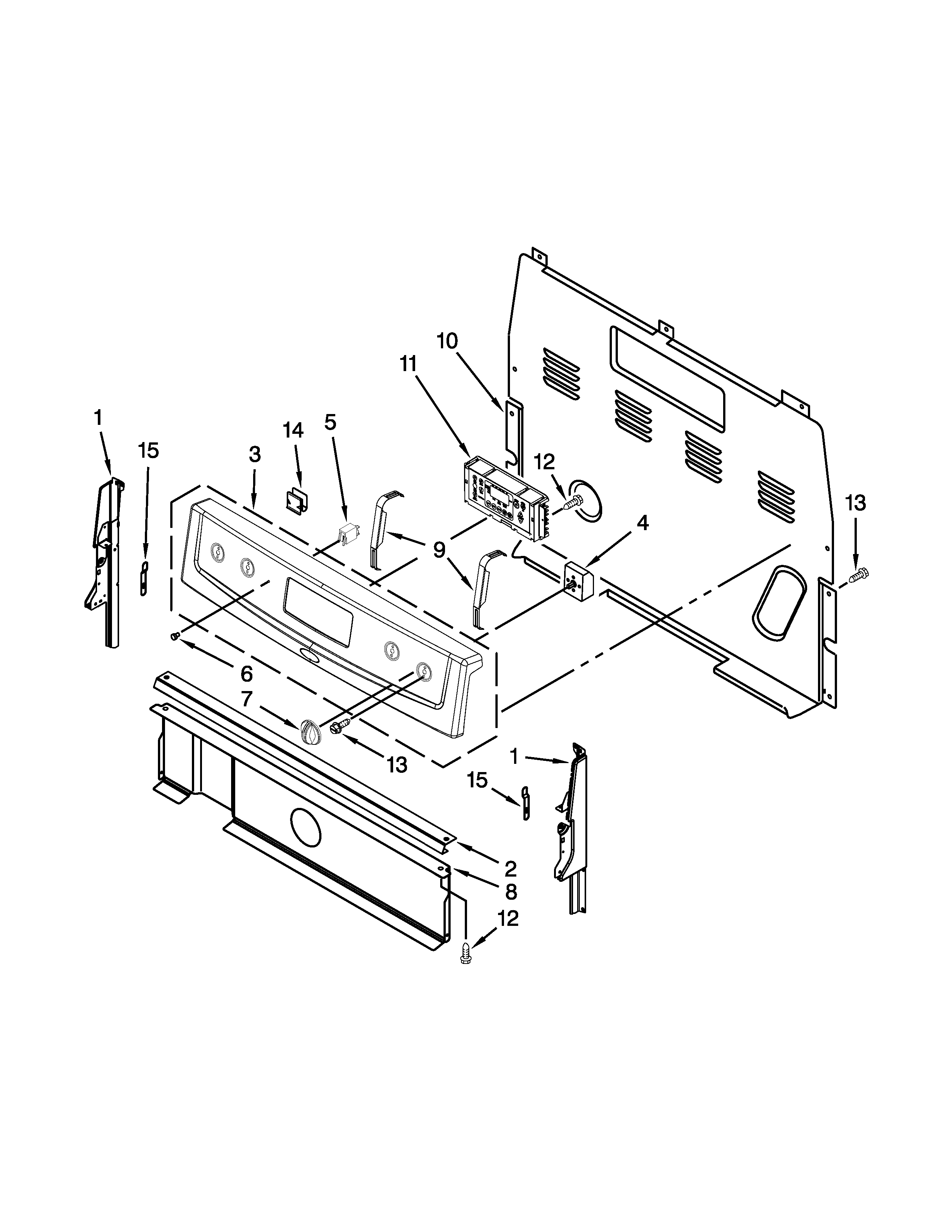 Amana AER5830VAD1 control panel parts diagram