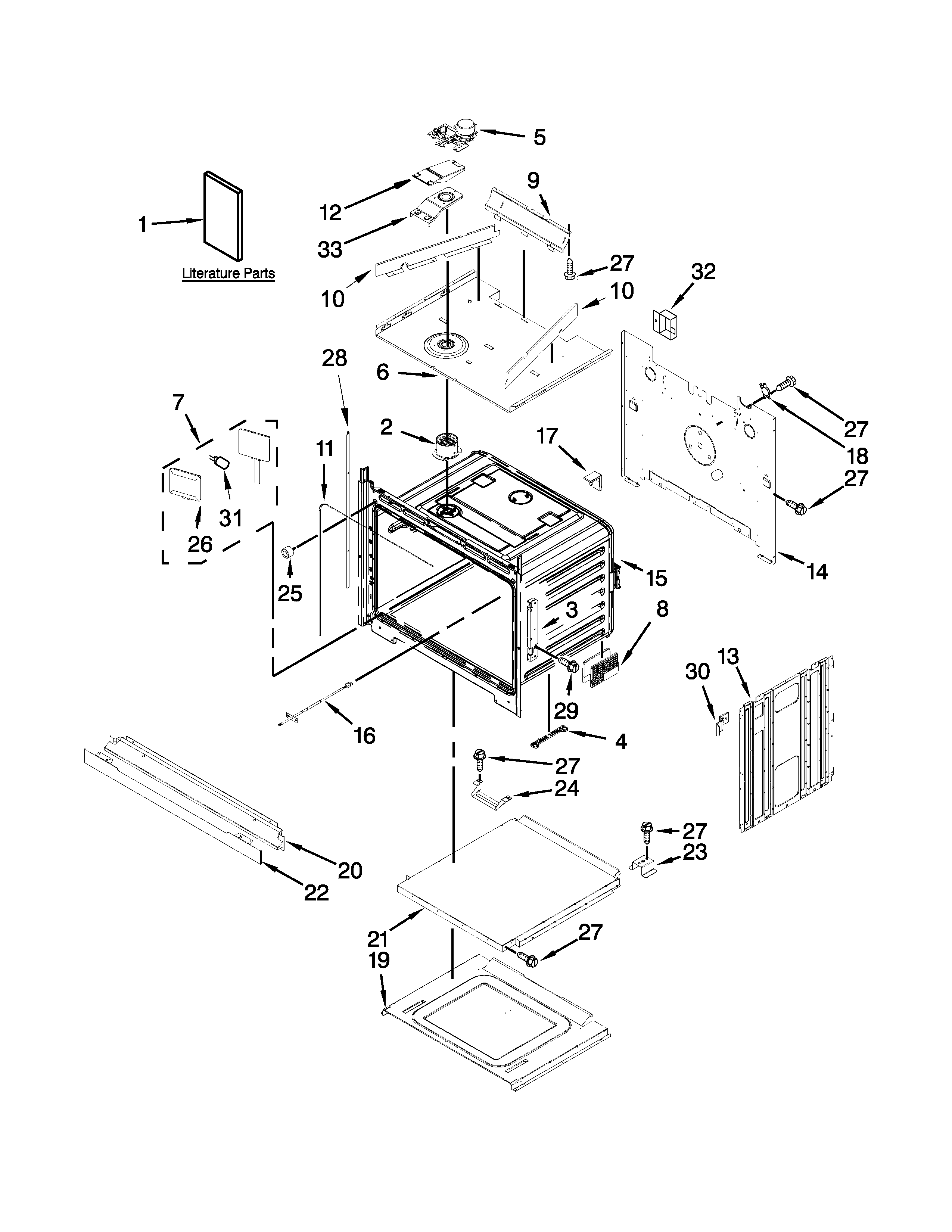 KitchenAid KEBS209BWH00 lower oven parts diagram