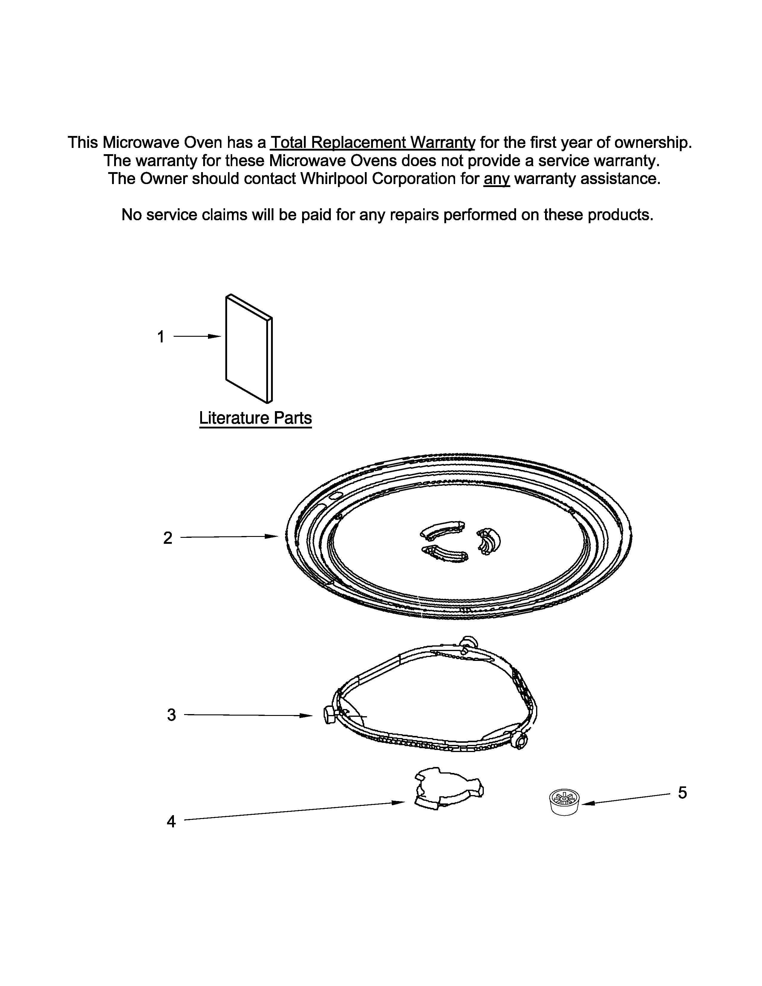 Jenn-Air JMC1116AS0 turntable parts diagram