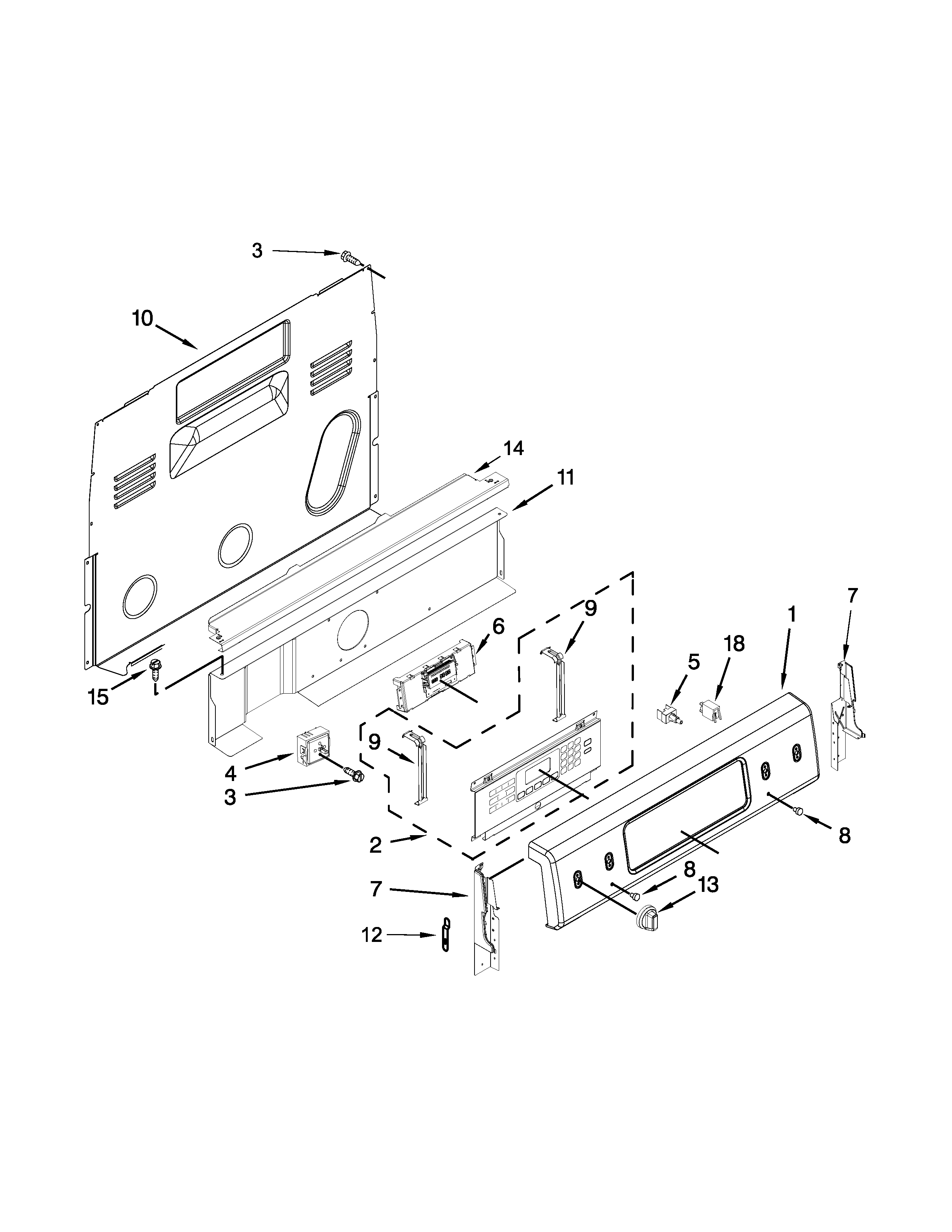 KitchenAid KERS202BWH0 control panel parts diagram