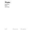 Whirlpool WRT108TFYW00 cover sheet diagram