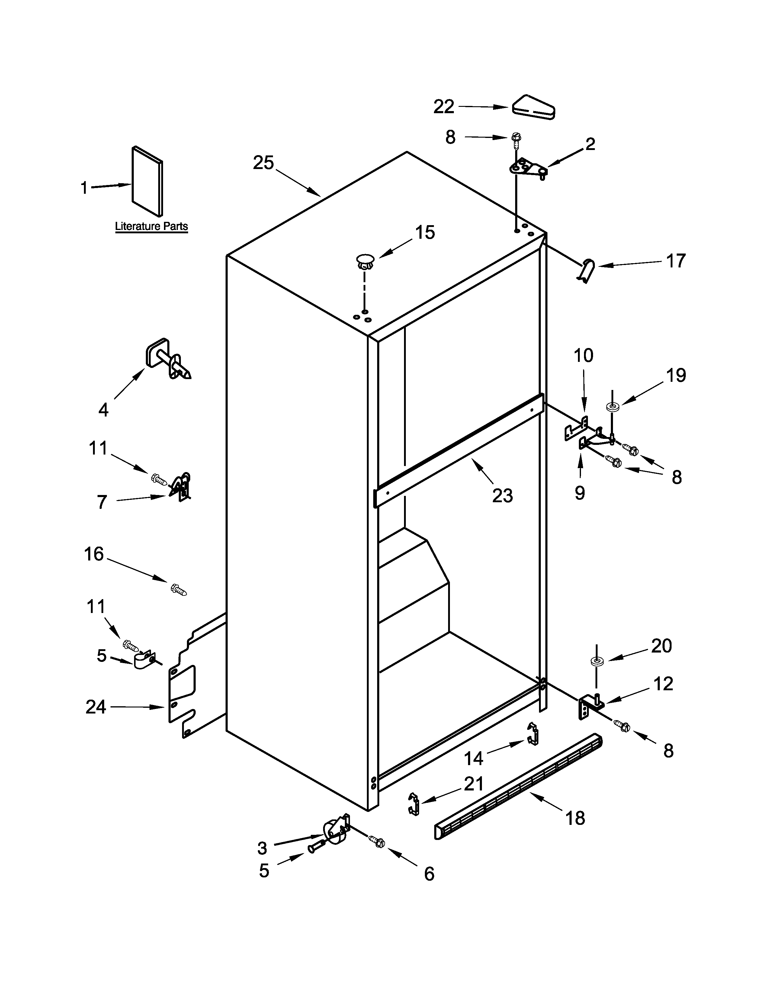Whirlpool WRT108TFYW00 cabinet parts diagram