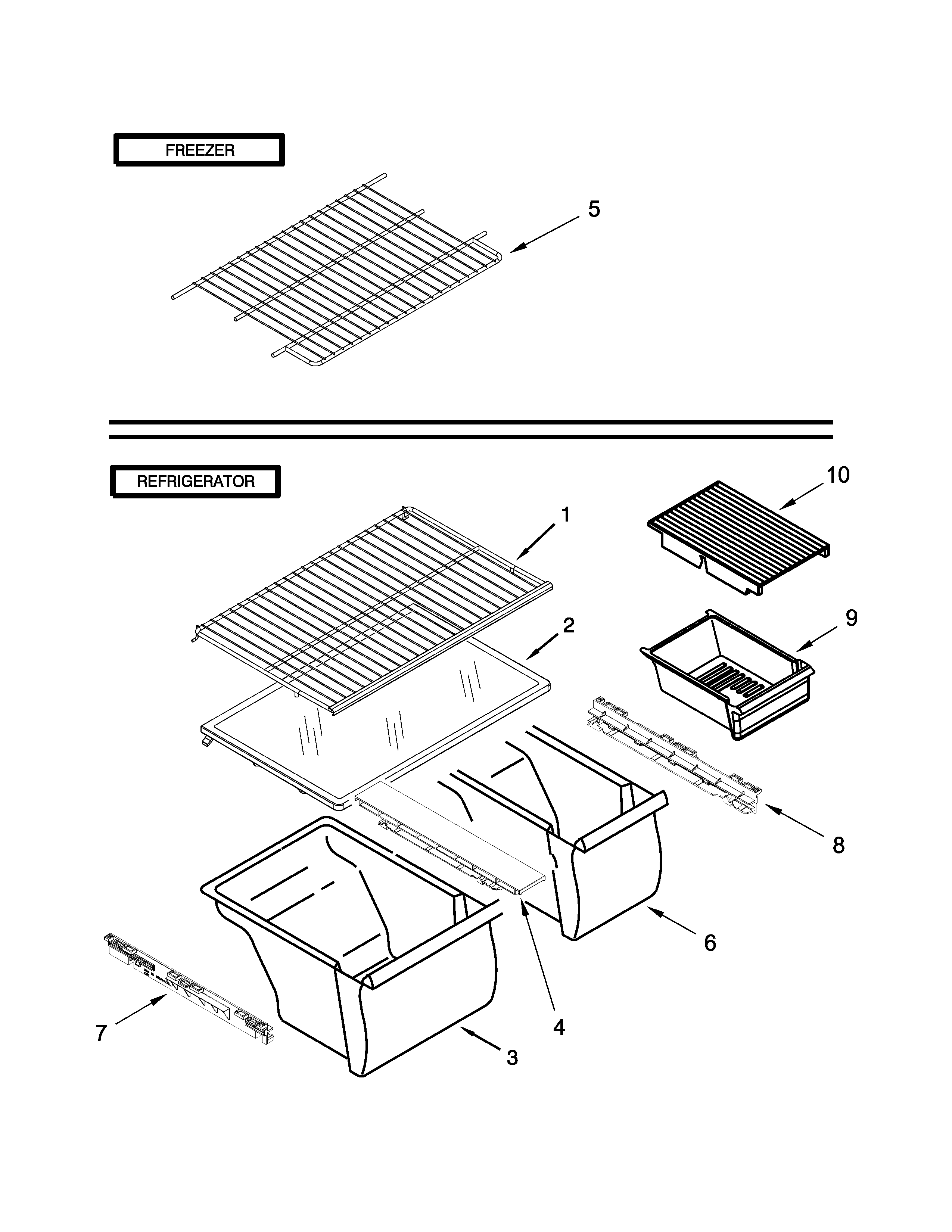 Whirlpool WRT108TFYW00 shelf parts diagram