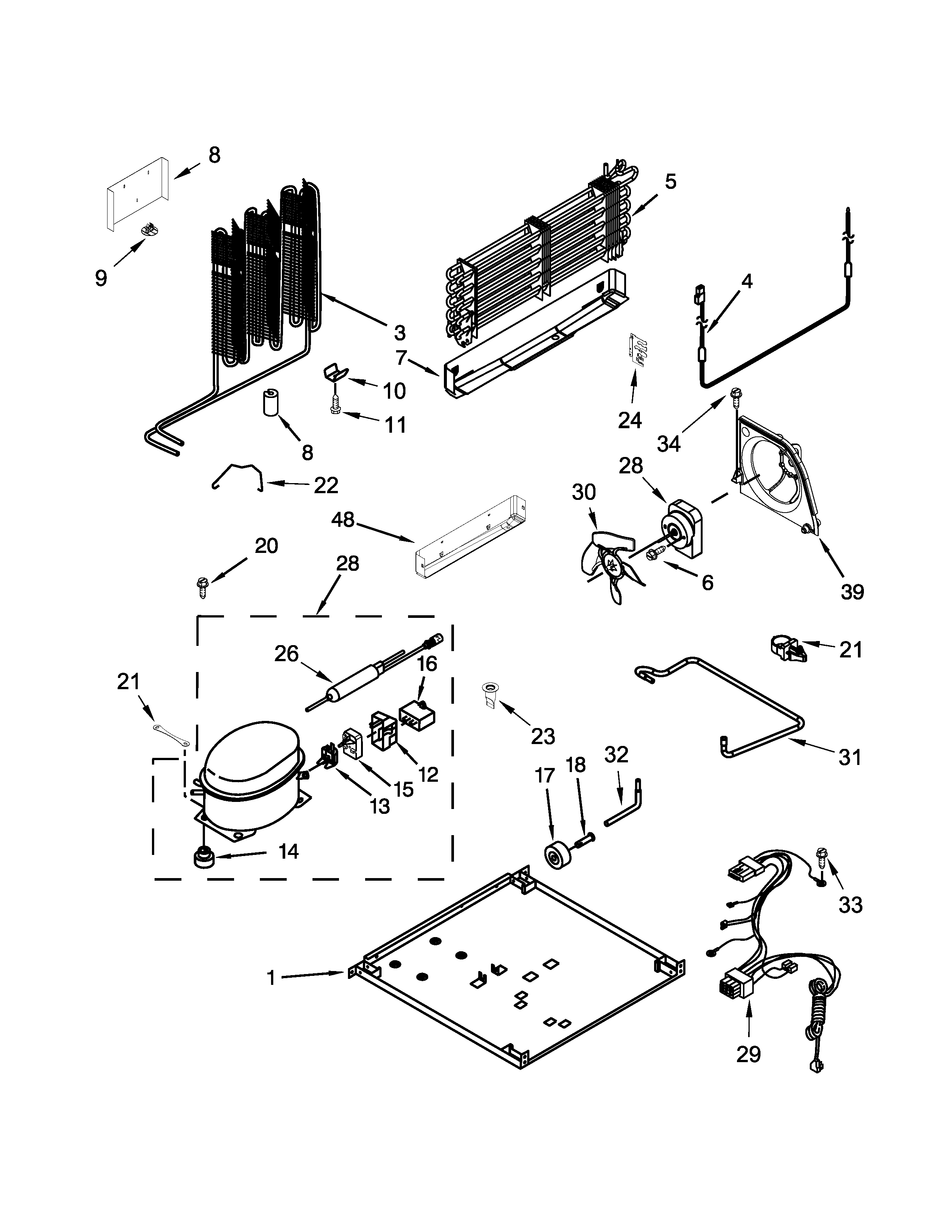 Whirlpool WRT108TFYW00 unit parts diagram