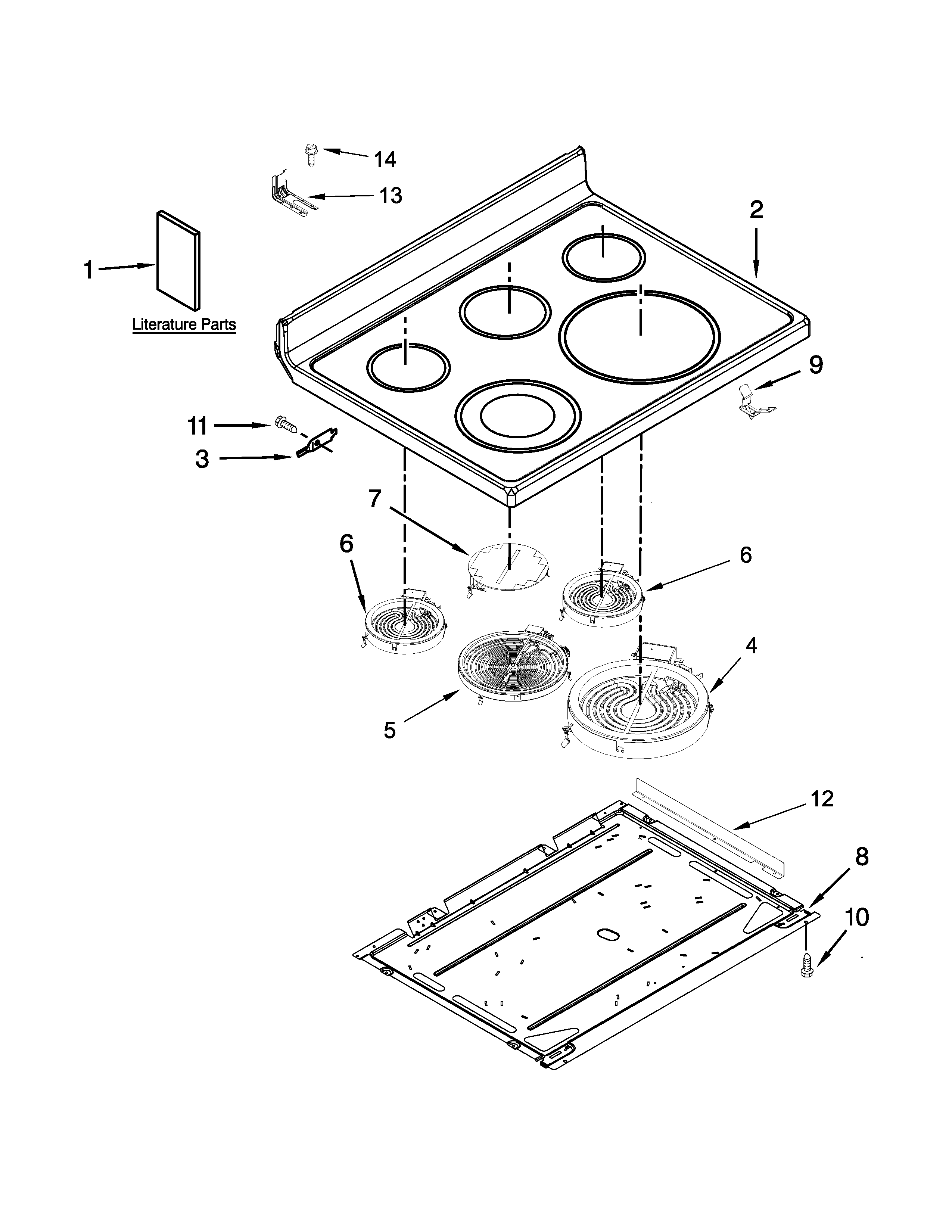 Maytag YMER8800DE0 cooktop parts diagram