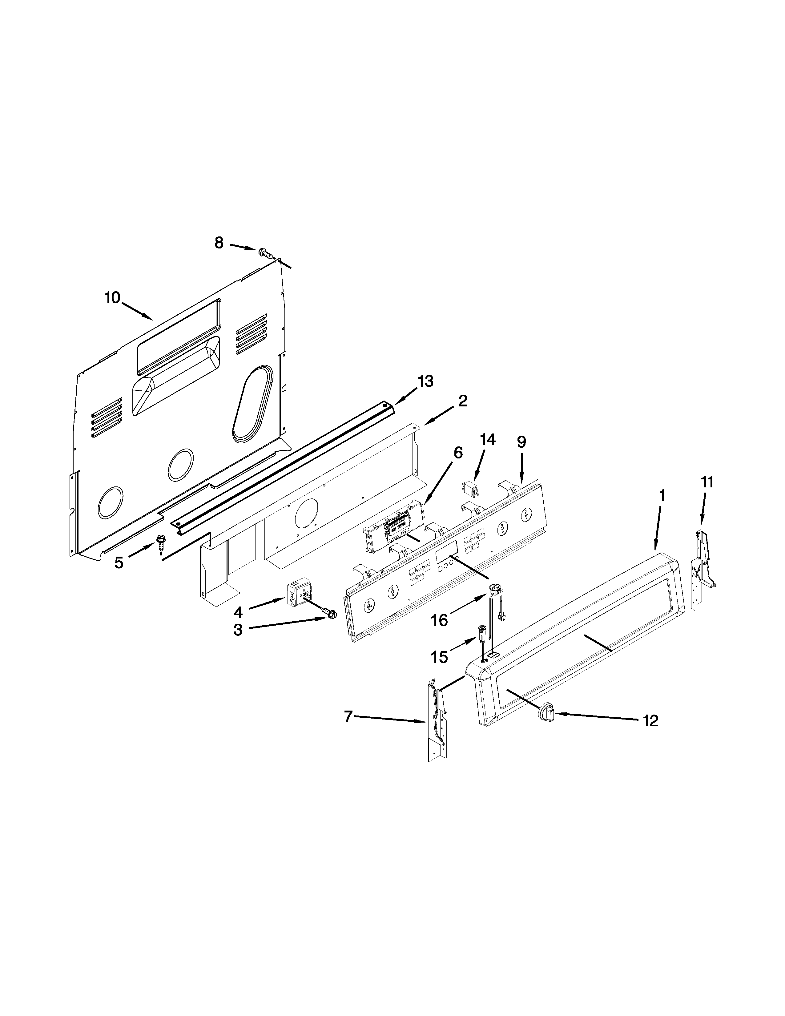 Maytag YMER8800DE0 control panel parts diagram
