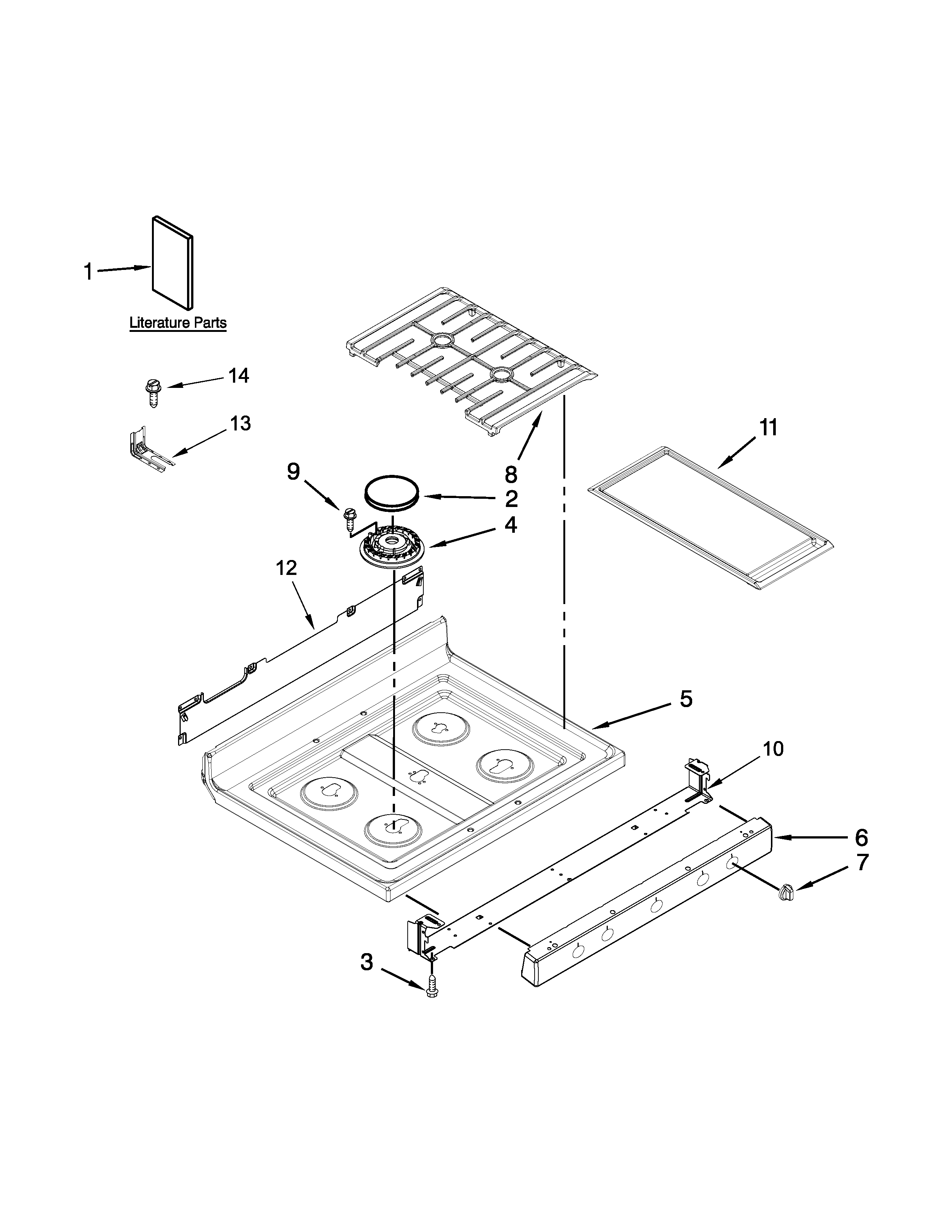 Maytag MGR8800DH0 cooktop parts diagram