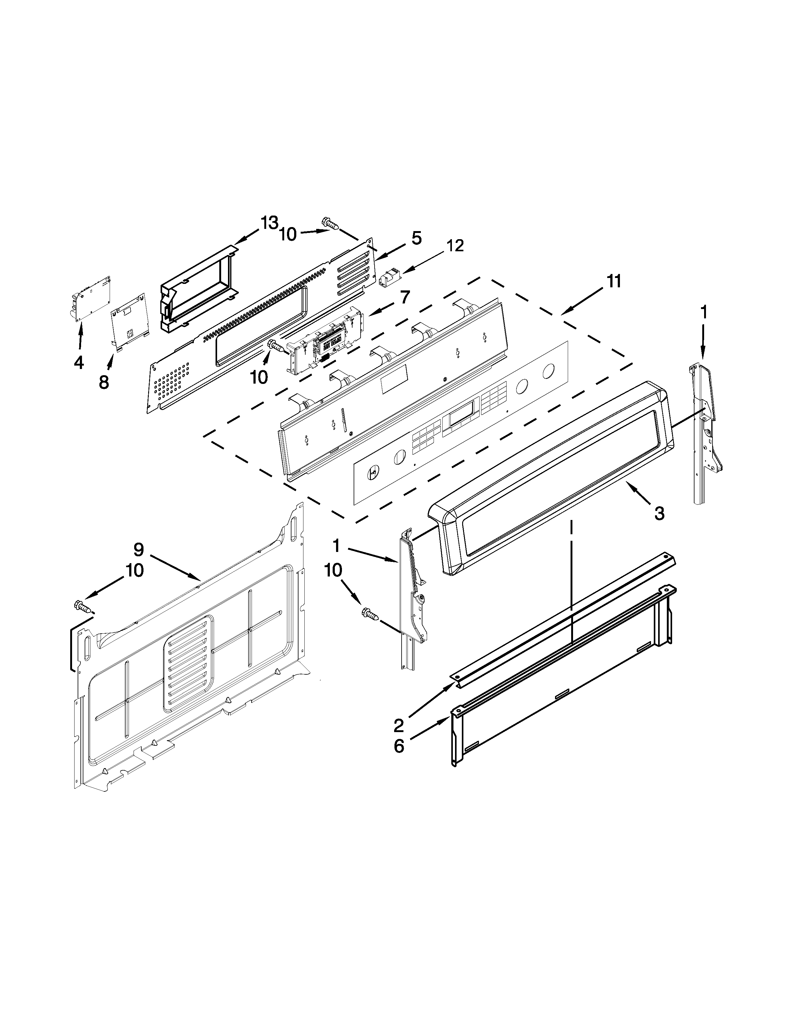 Maytag MGR8800DH0 control panel parts diagram