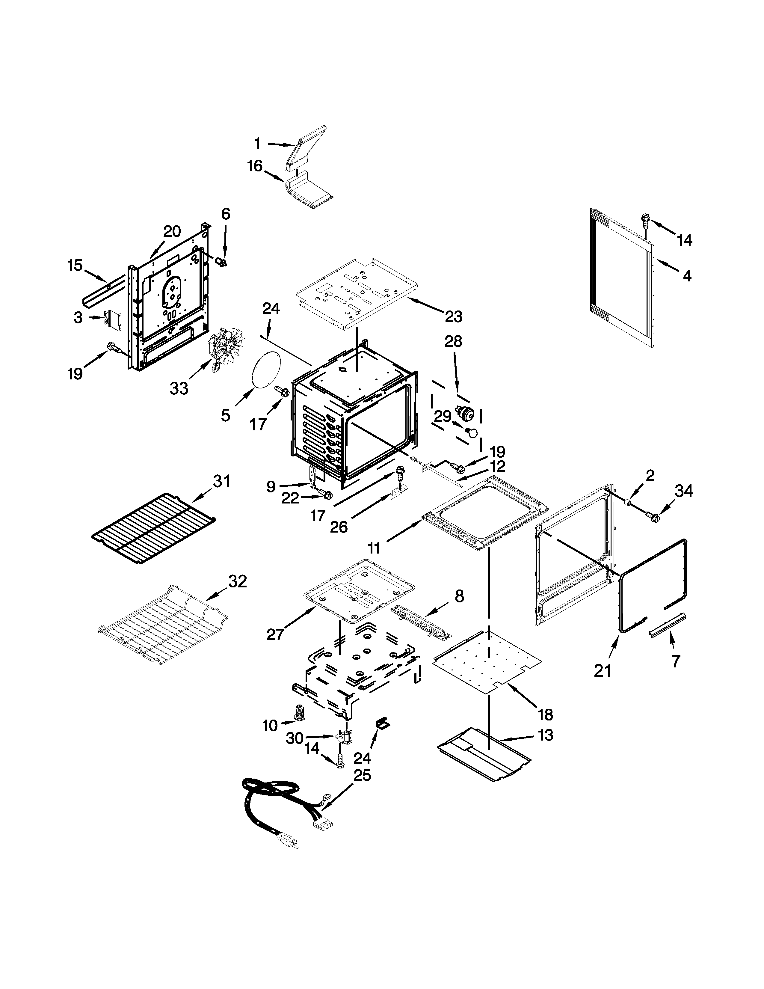 Maytag MGR8800DH0 chassis parts diagram