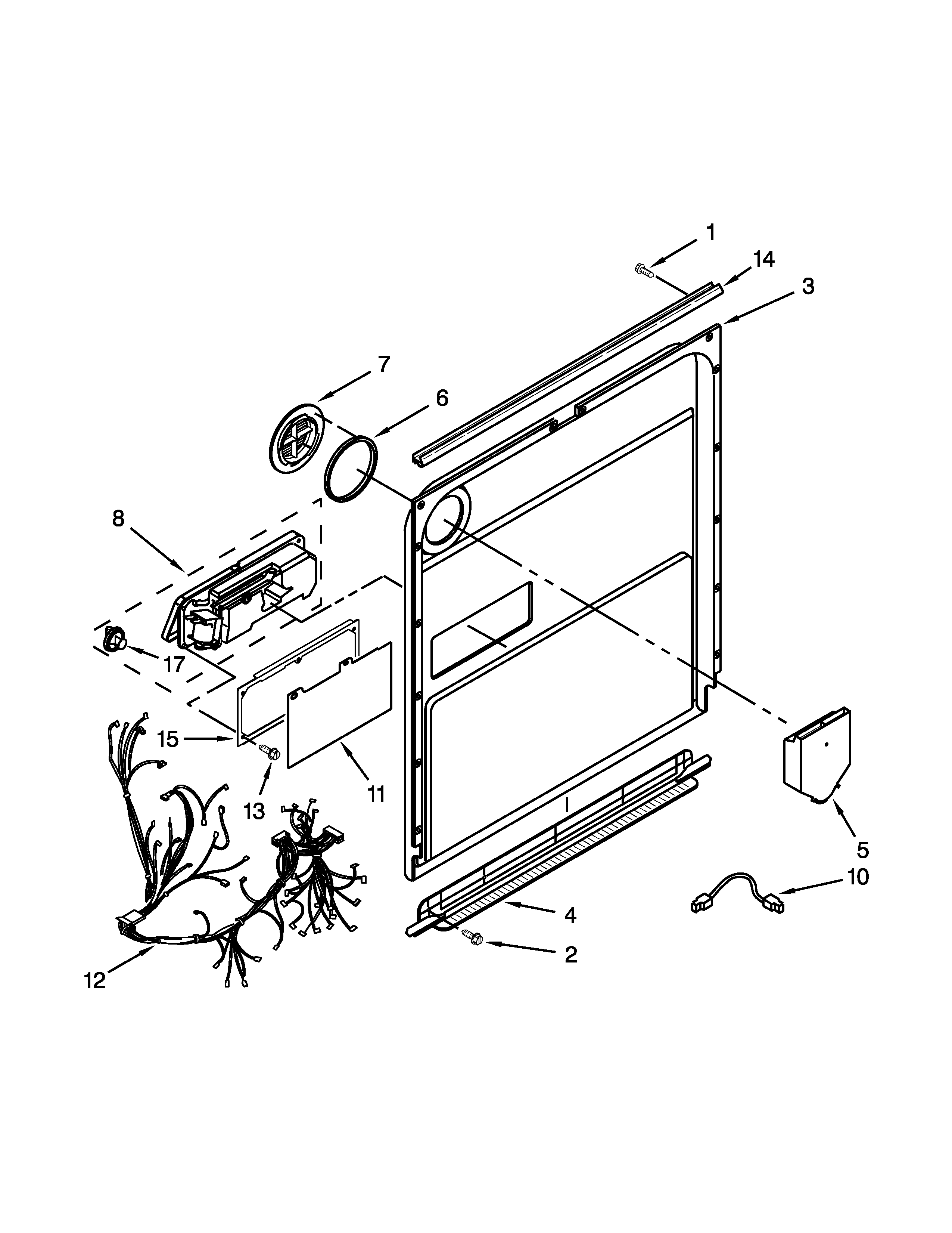 KitchenAid KUDW03CTSS0 door and latch parts diagram