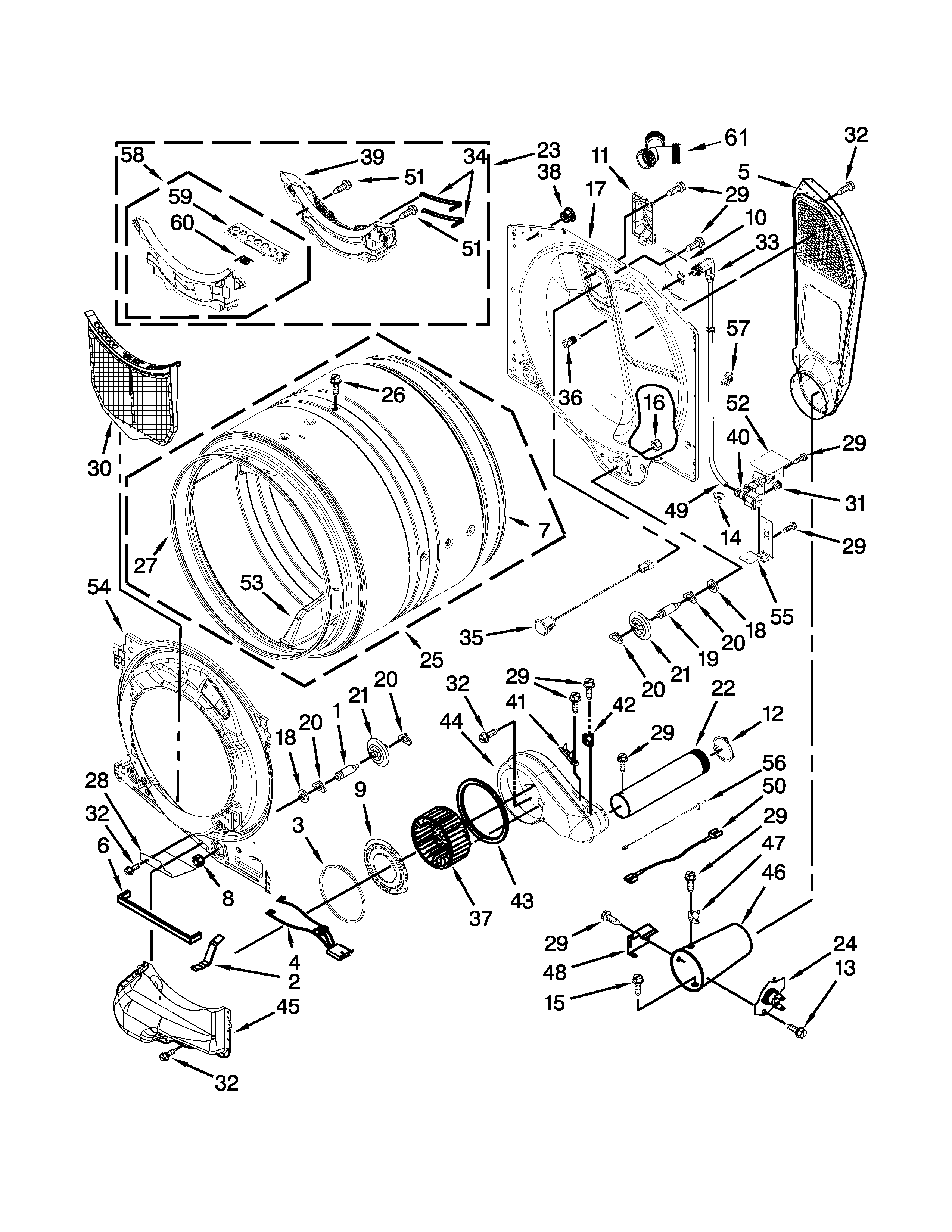 Whirlpool WGD88HEAW0 bulkhead parts diagram