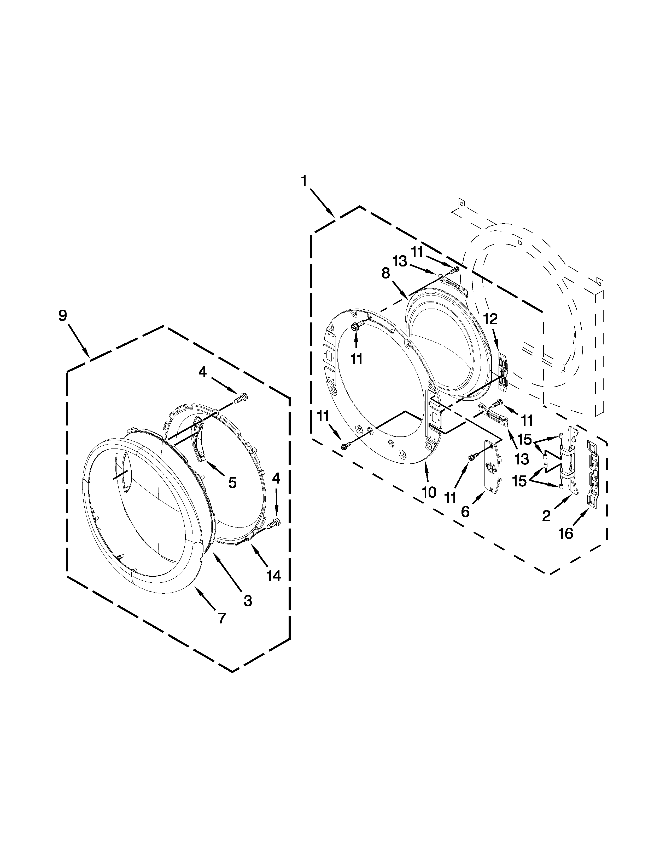 Whirlpool WGD88HEAW0 door parts diagram