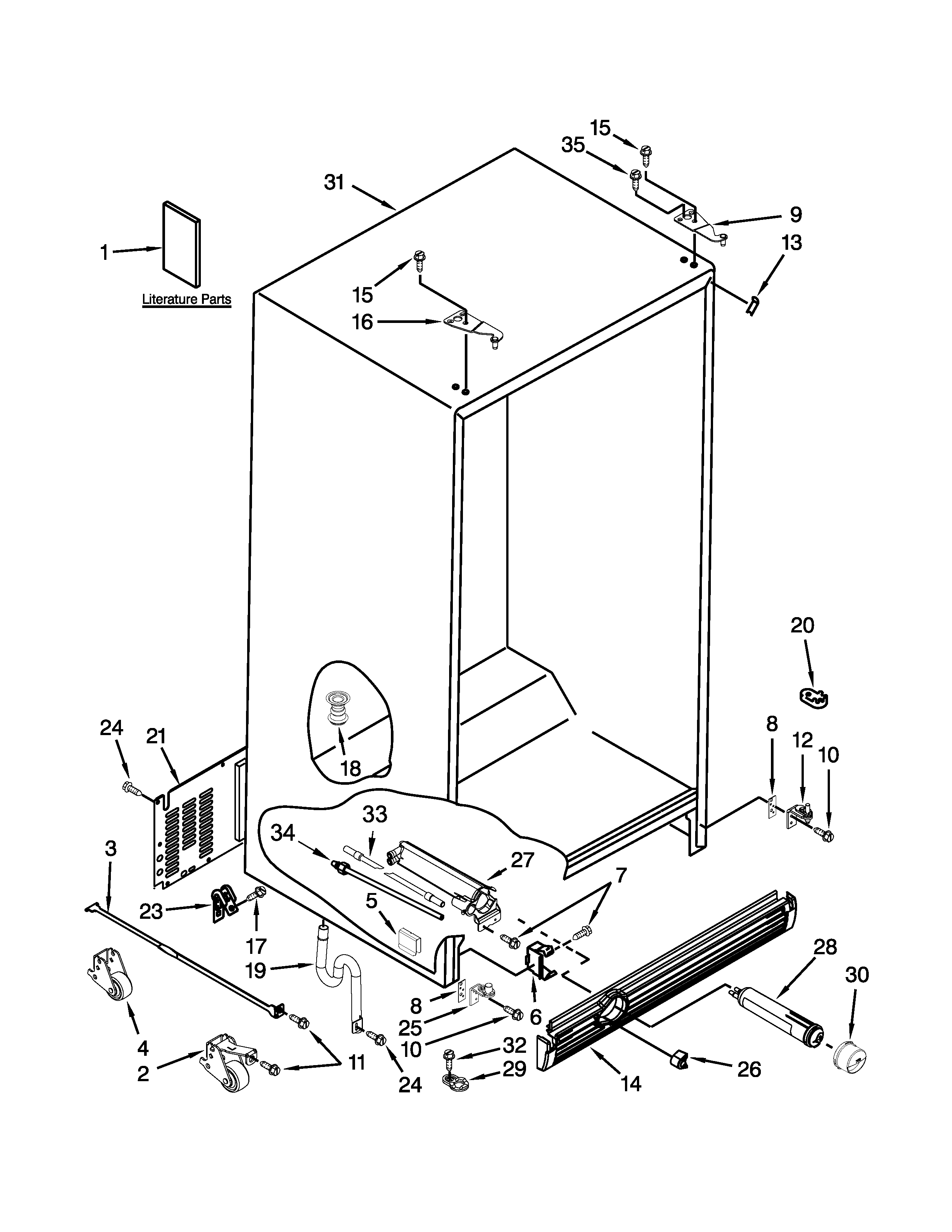 Jenn-Air JCD2395WES01 cabinet parts diagram
