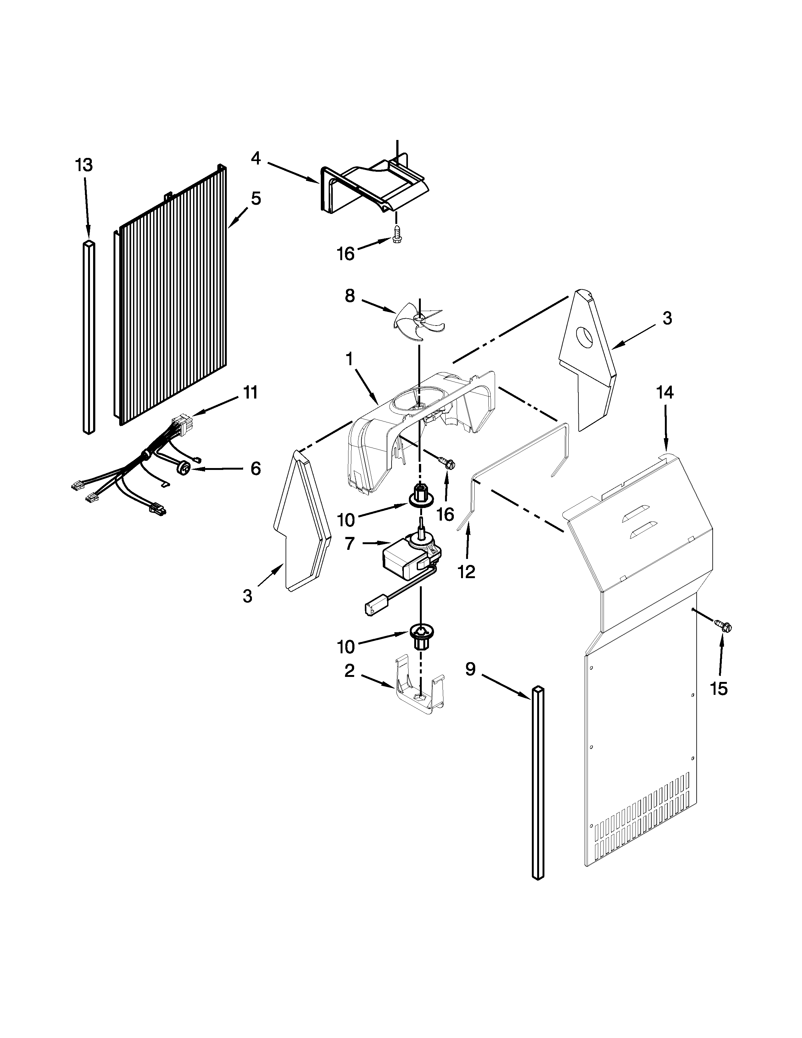 Jenn-Air JCD2395WES01 air flow parts diagram
