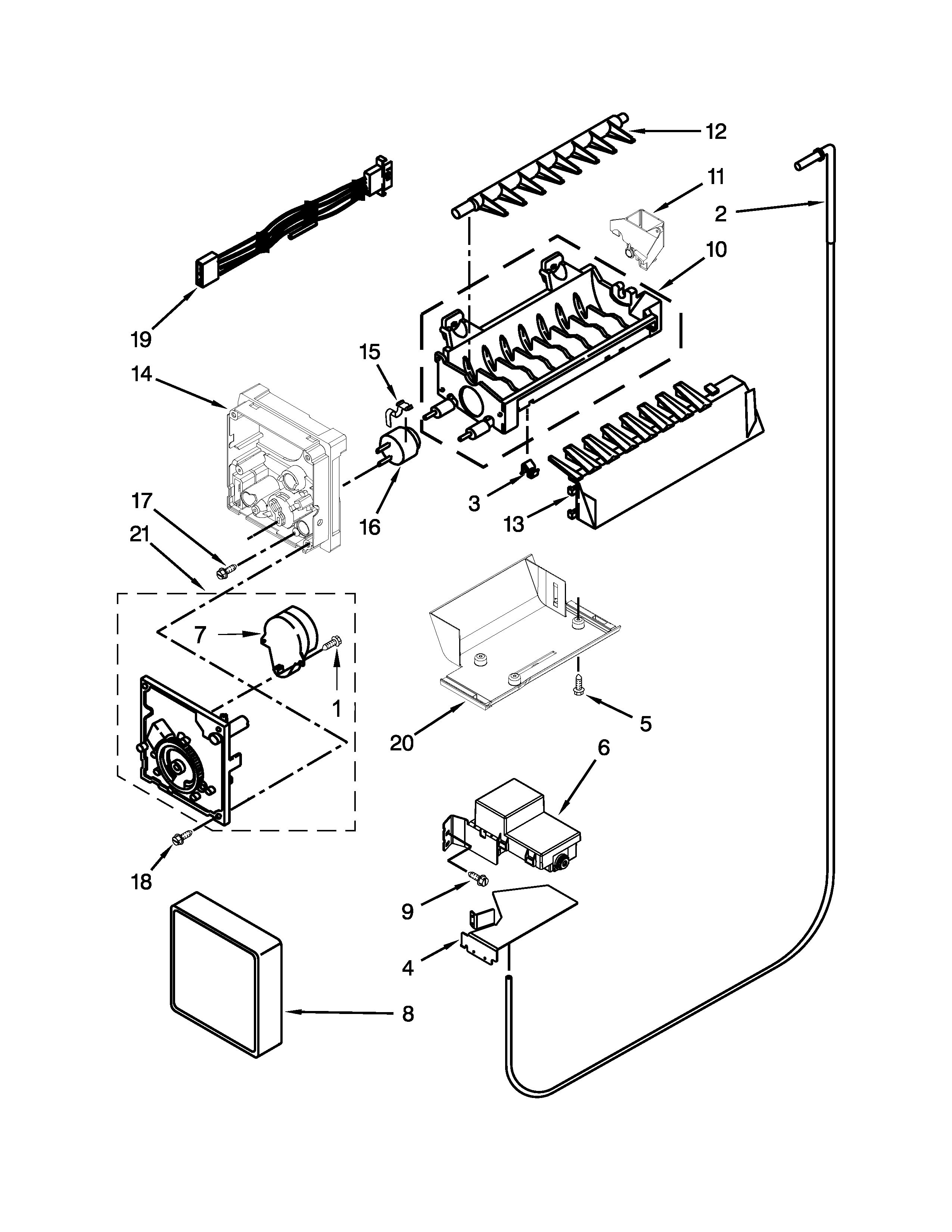 Jenn-Air JCD2395WES01 icemaker parts diagram