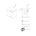 Maytag MFT2976AEM00 motor and ice container parts diagram