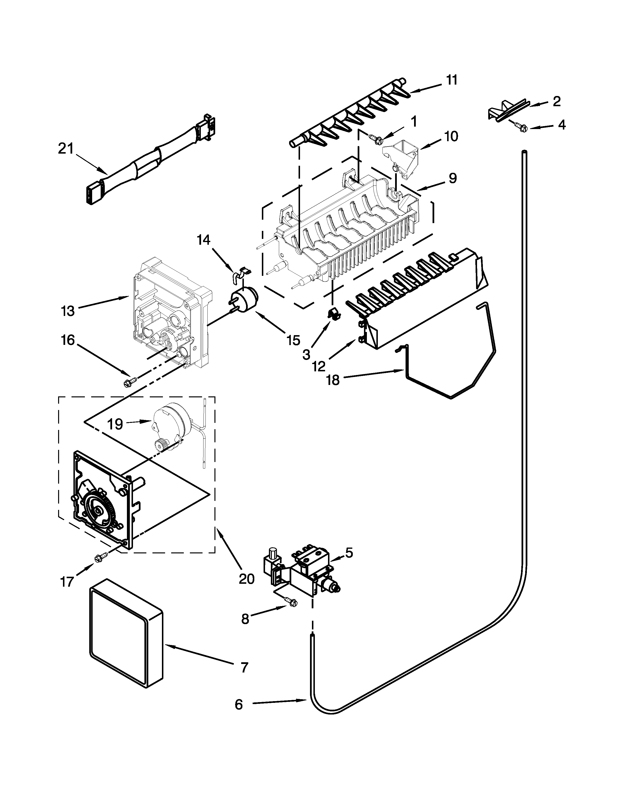 Maytag MSF25D4MDH00 ice maker parts diagram