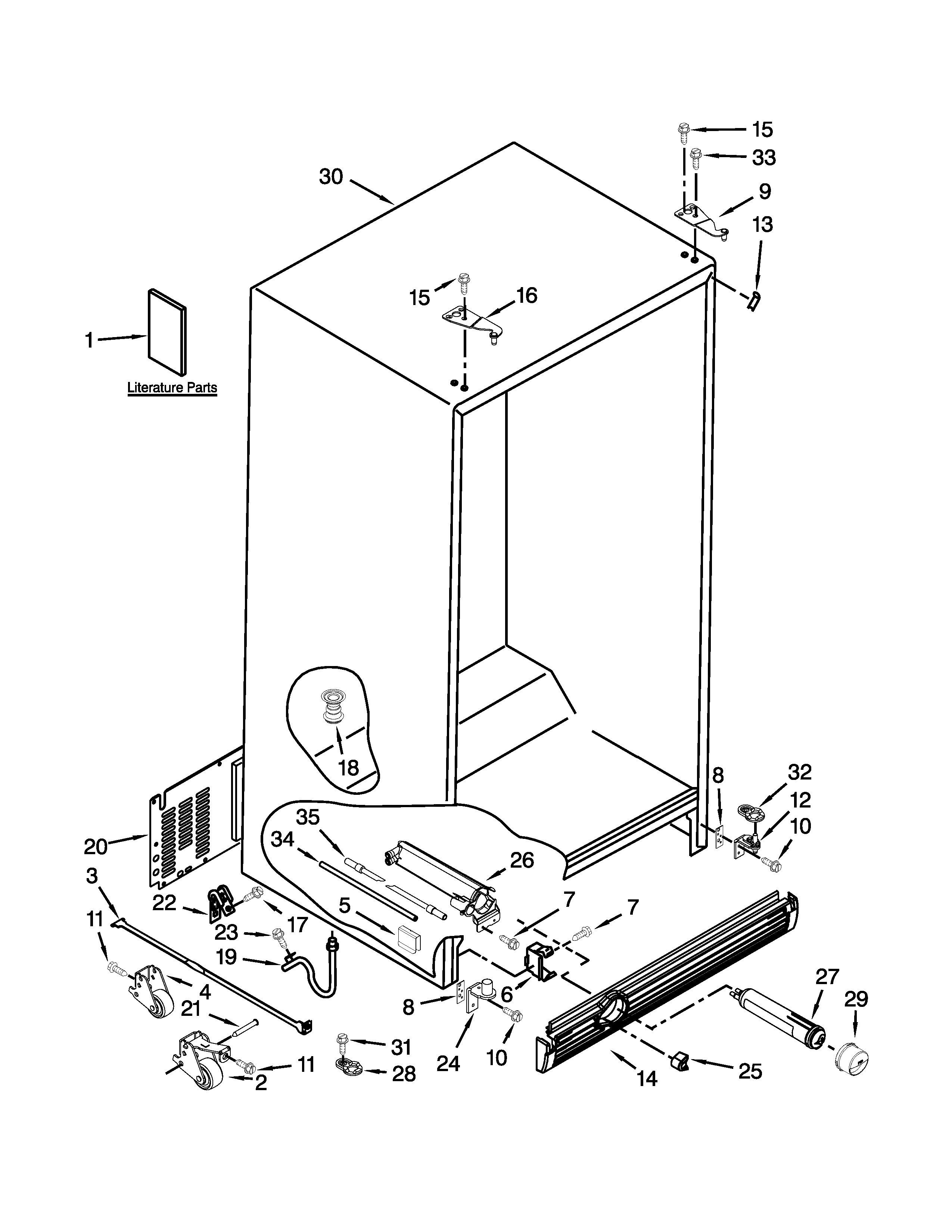 Whirlpool GC3SHAXVS00 cabinet parts diagram