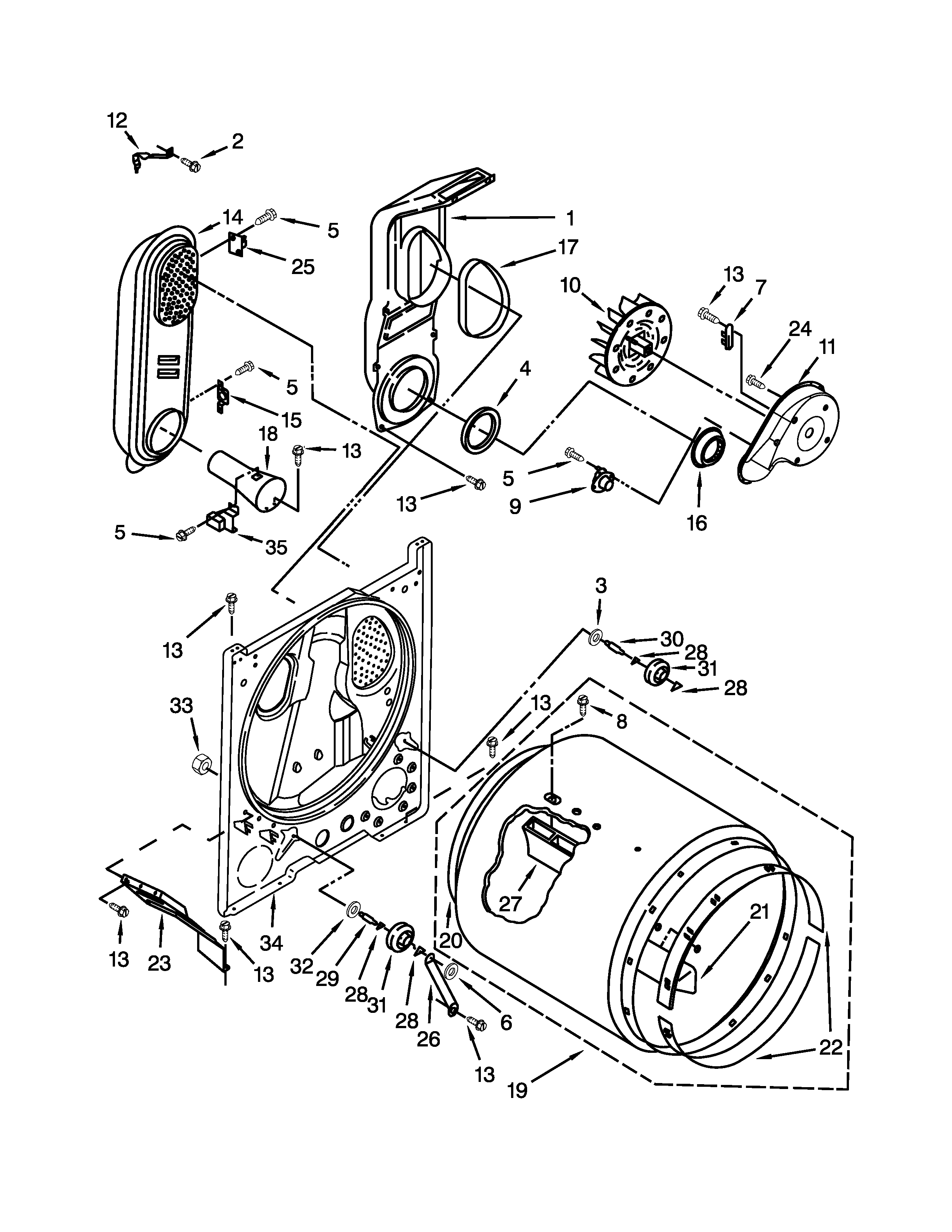 Whirlpool 7MWGD1800DM0 bulkhead parts diagram