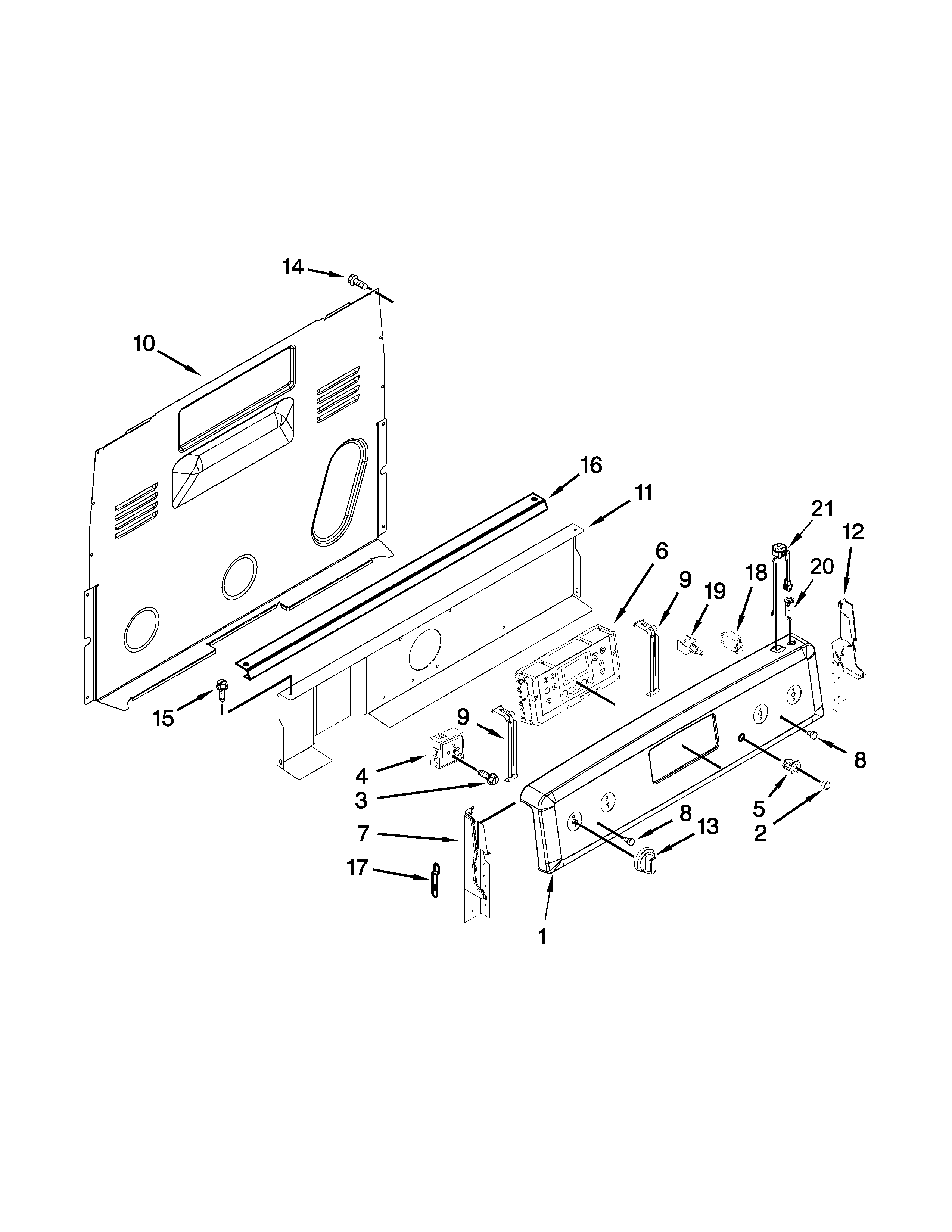 Maytag YMER8700DW0 control panel parts diagram