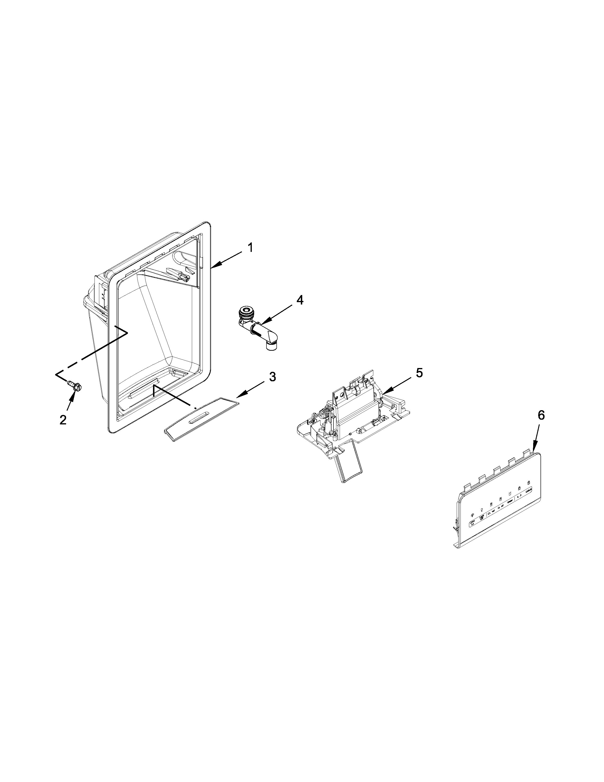 Maytag MSF25D4MDE01 dispenser parts diagram