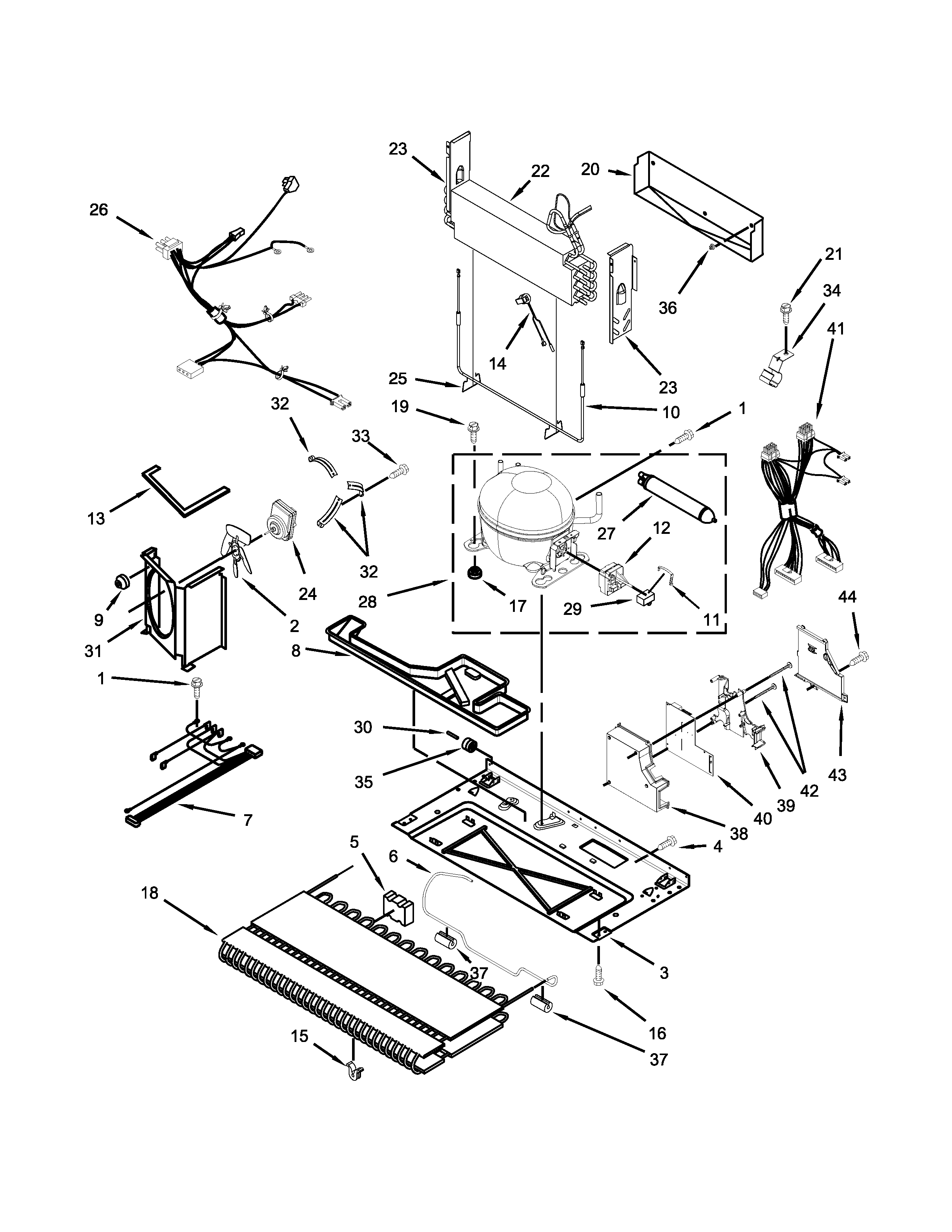 KitchenAid KBRS22KTBL01 unit parts diagram