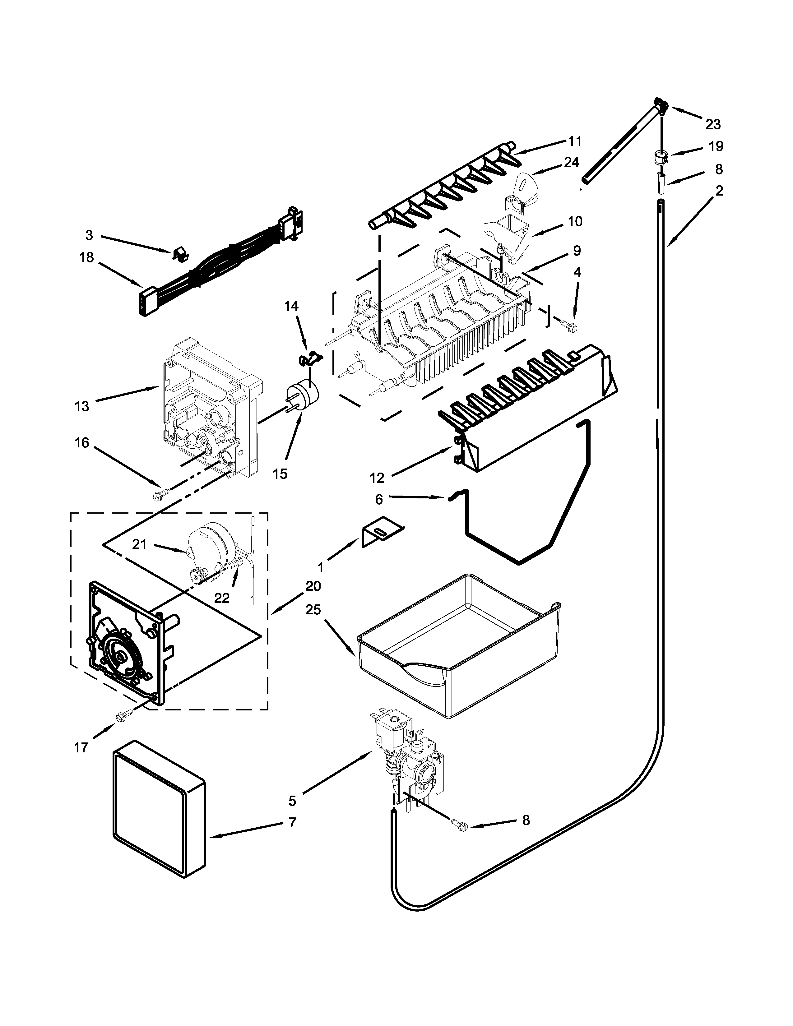 KitchenAid KBRS22KTBL01 icemaker parts diagram