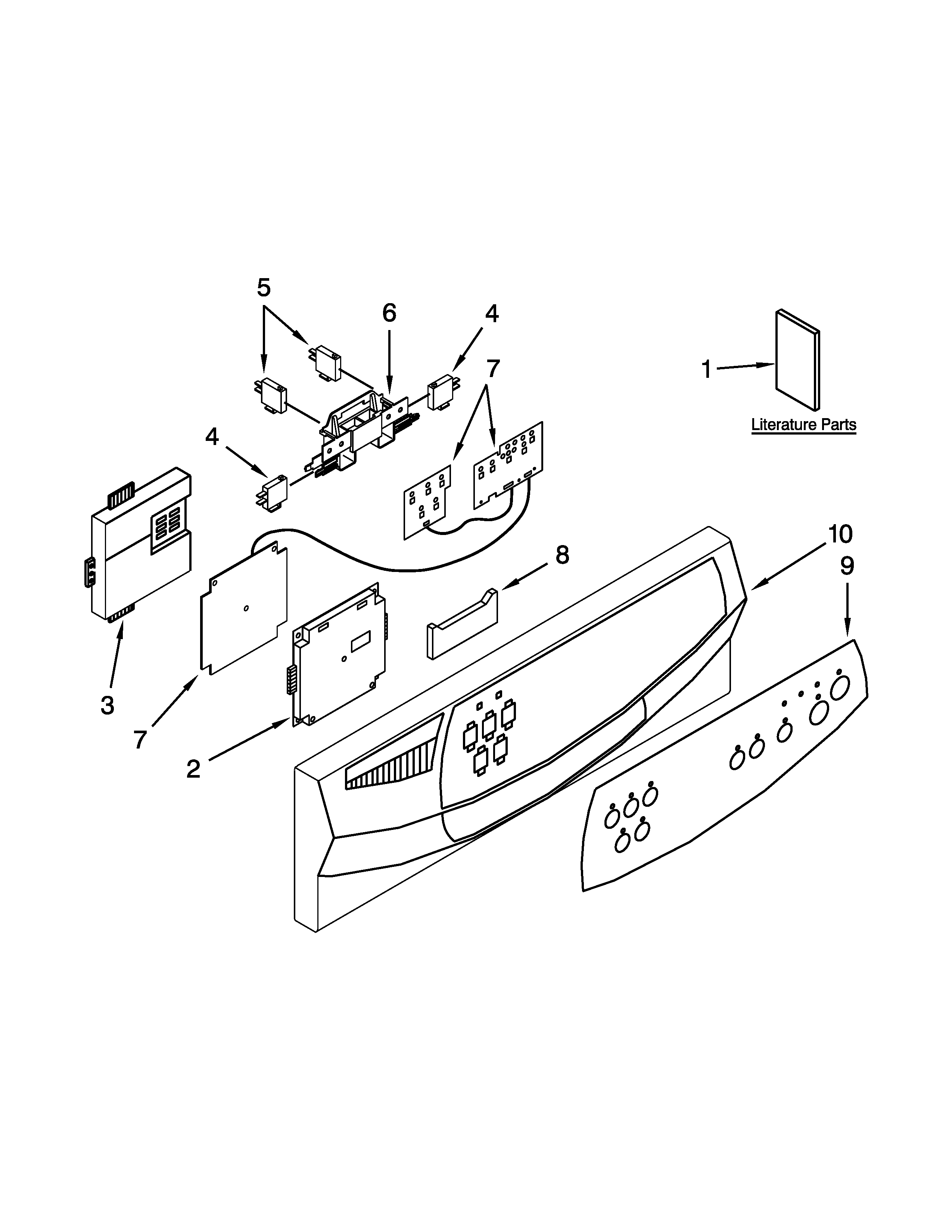 Whirlpool GU3100XTVB0 control panel parts diagram
