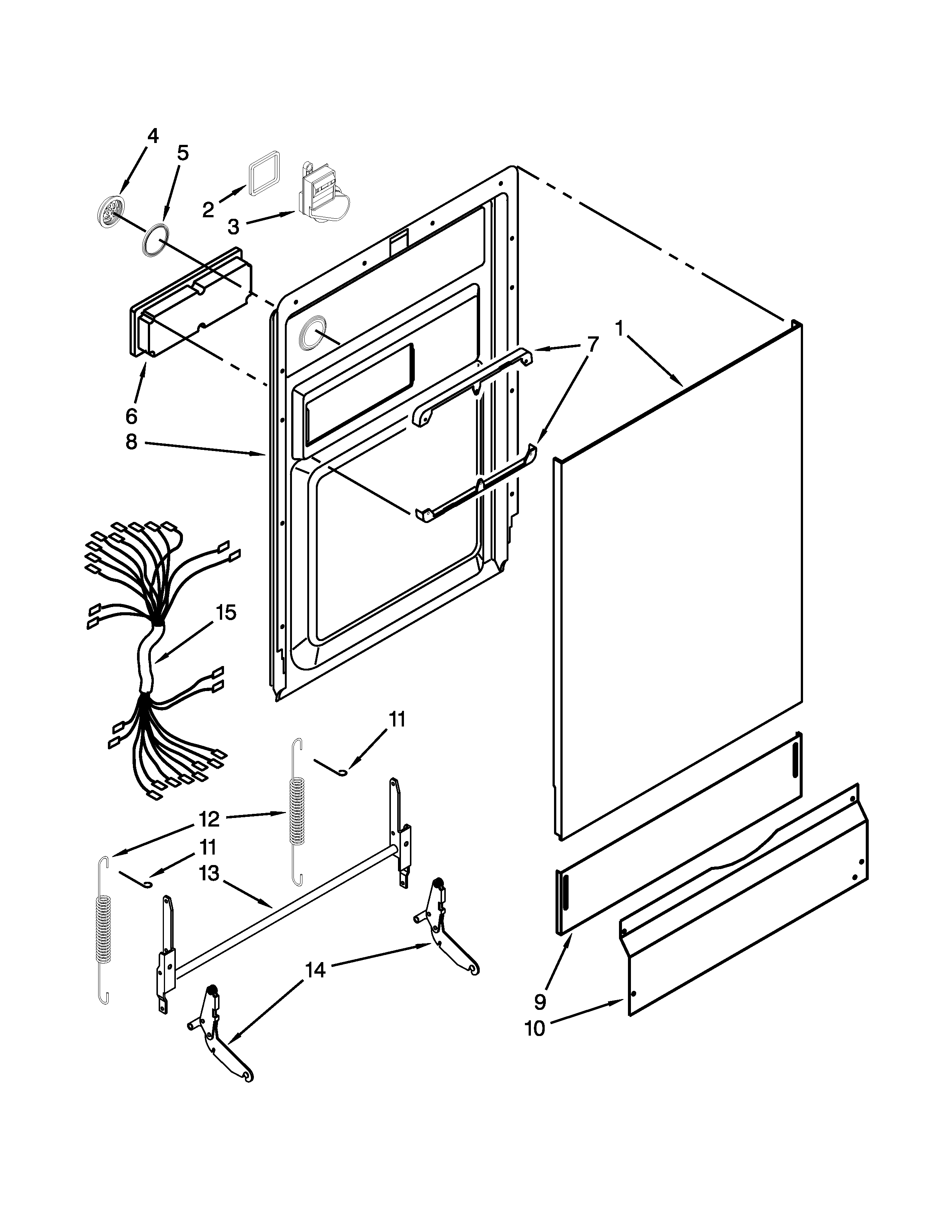 Whirlpool GU3100XTVB0 door and toe panel parts diagram