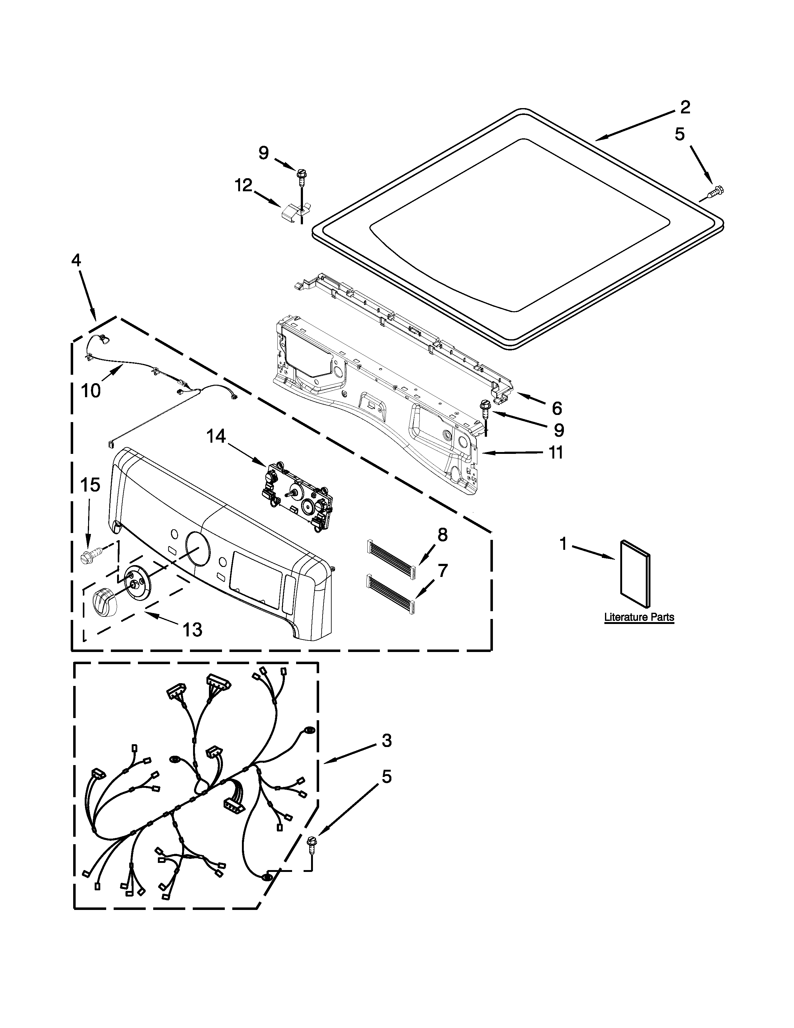 Maytag YMED6000XR0 top and console parts diagram