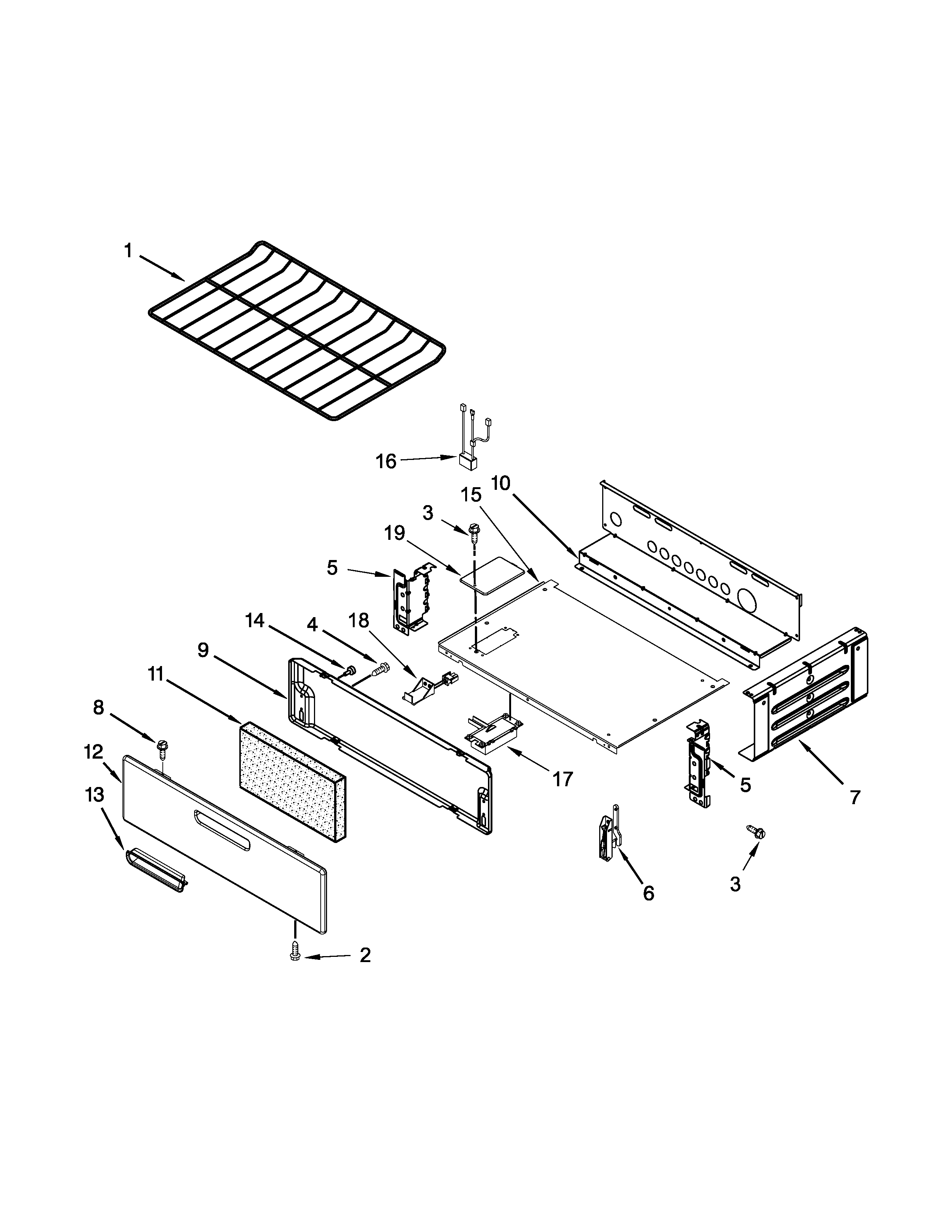 Amana AGR3130BAW0 oven and broiler parts diagram