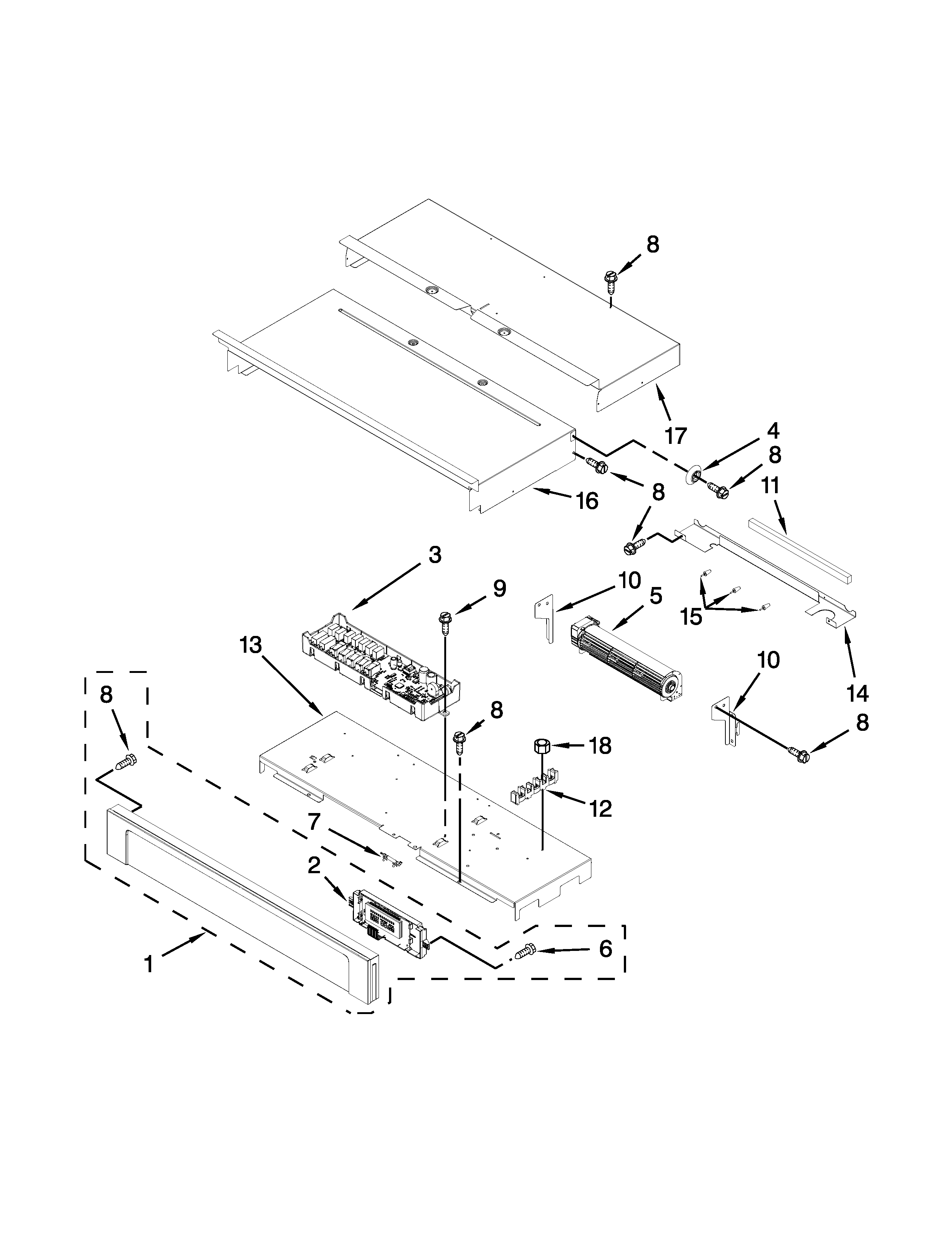 Whirlpool WOD93EC0AB02 control panel parts diagram