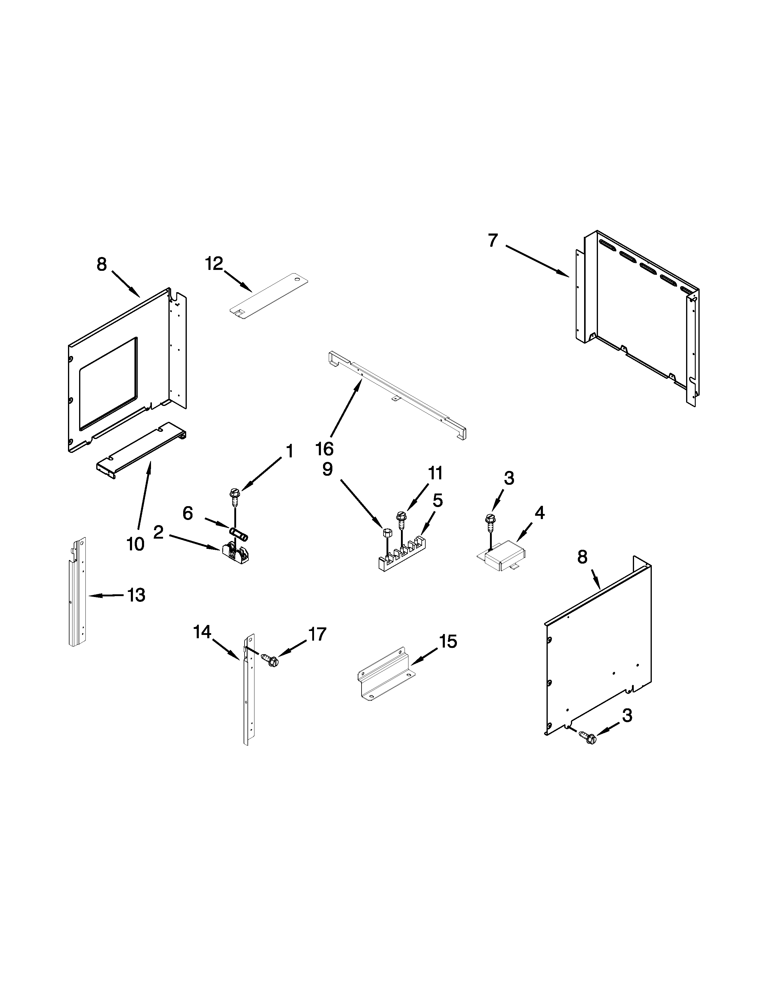 Whirlpool WOC95EC0AB01 top venting parts diagram