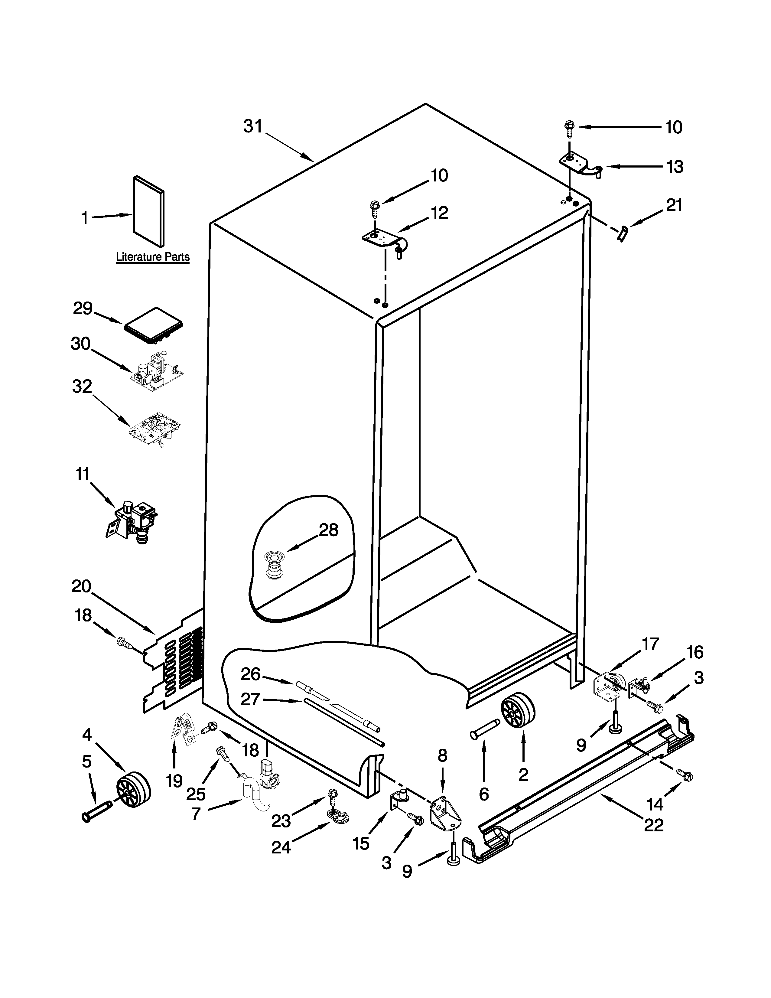 Jenn-Air JSC24C8EAM00 cabinet parts diagram