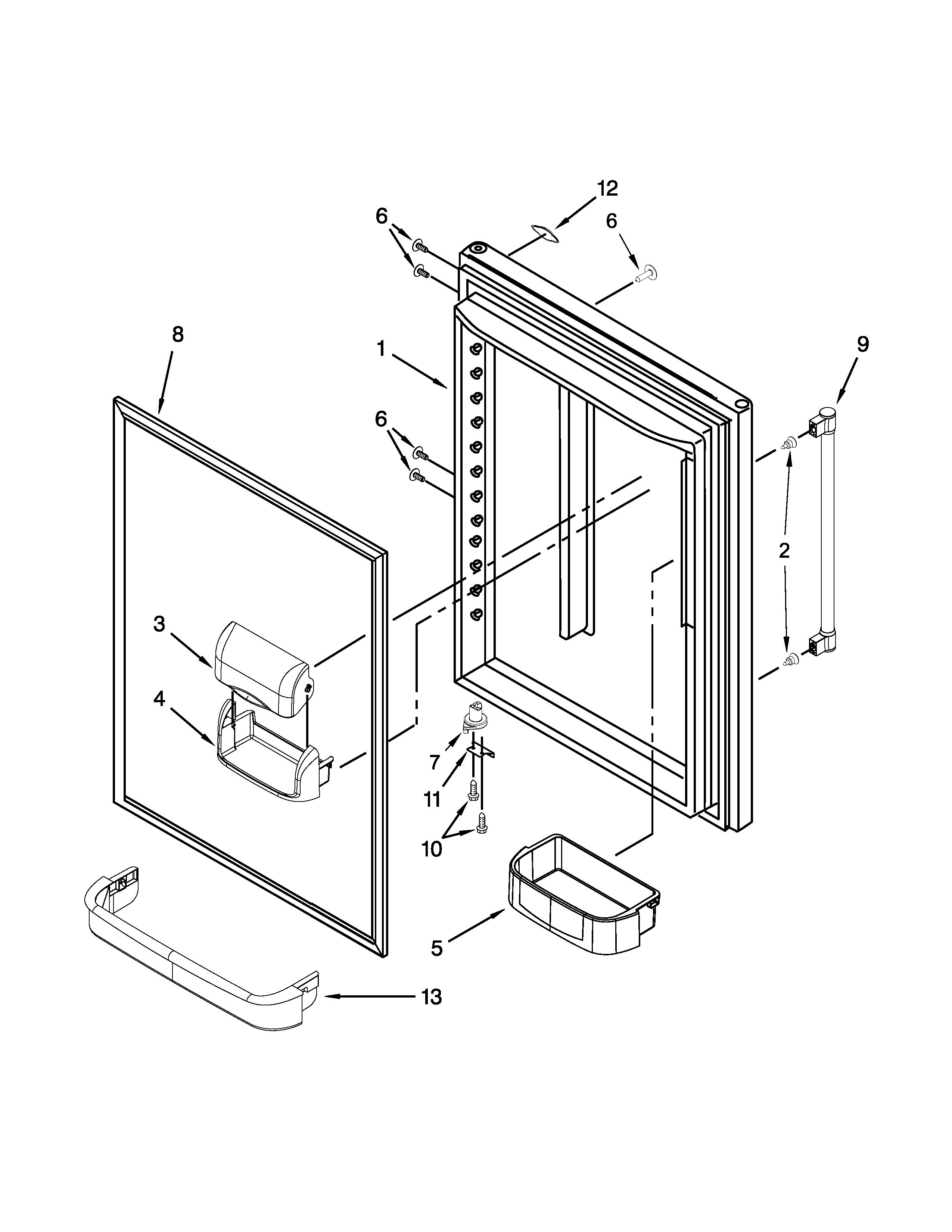 Maytag MBB1957DEH00 refrigerator door parts diagram