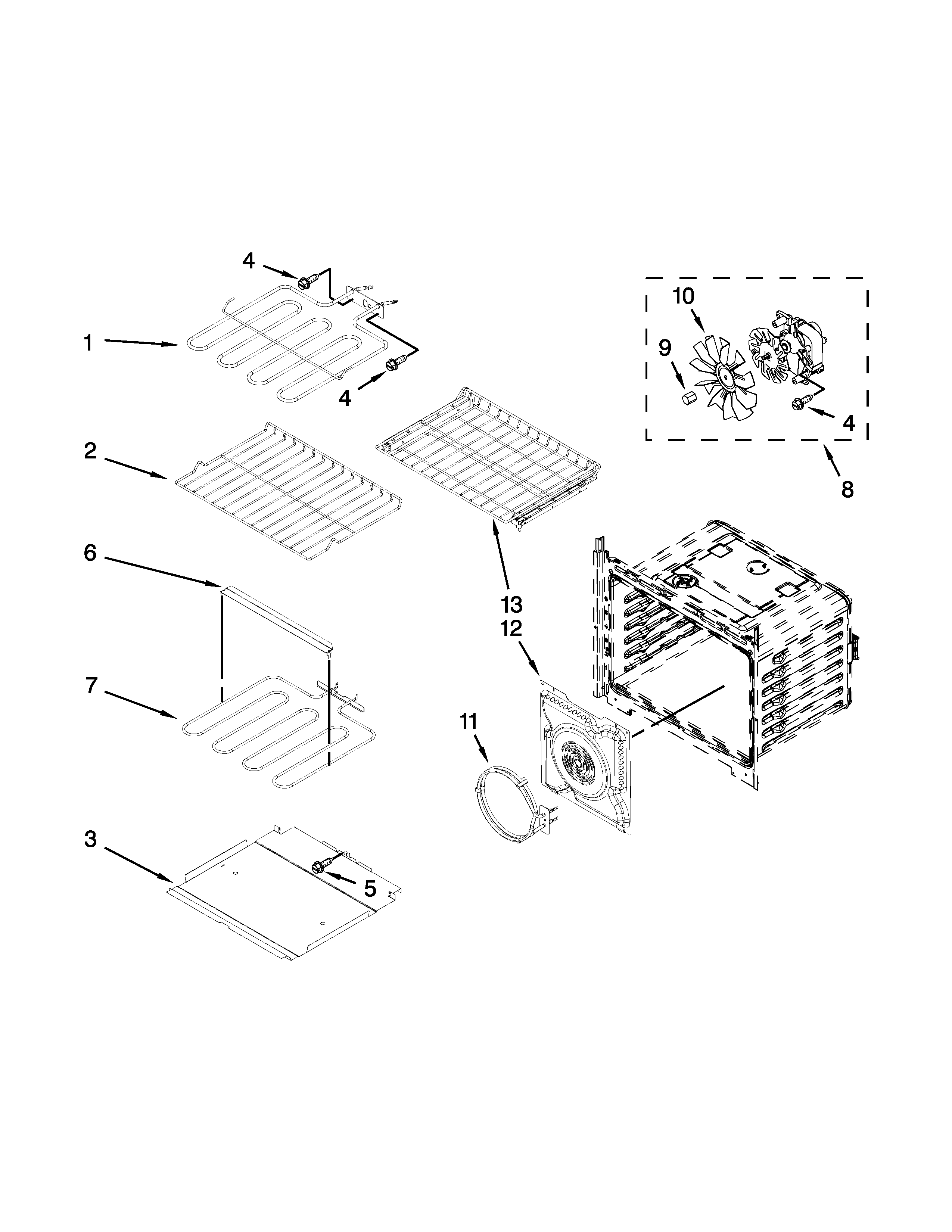 Maytag MMW9730AW02 internal oven parts diagram