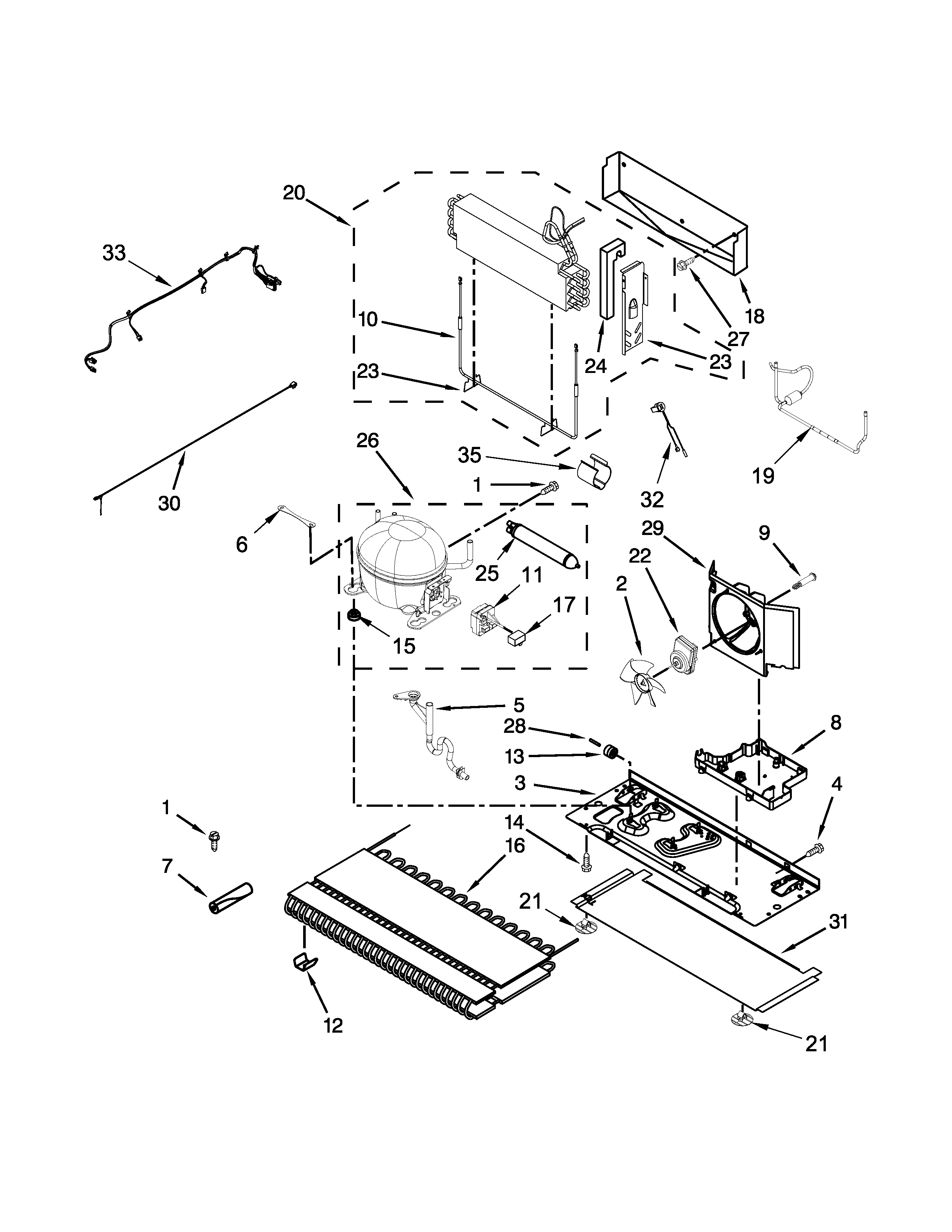 Whirlpool WRF736SDAM10 unit parts diagram