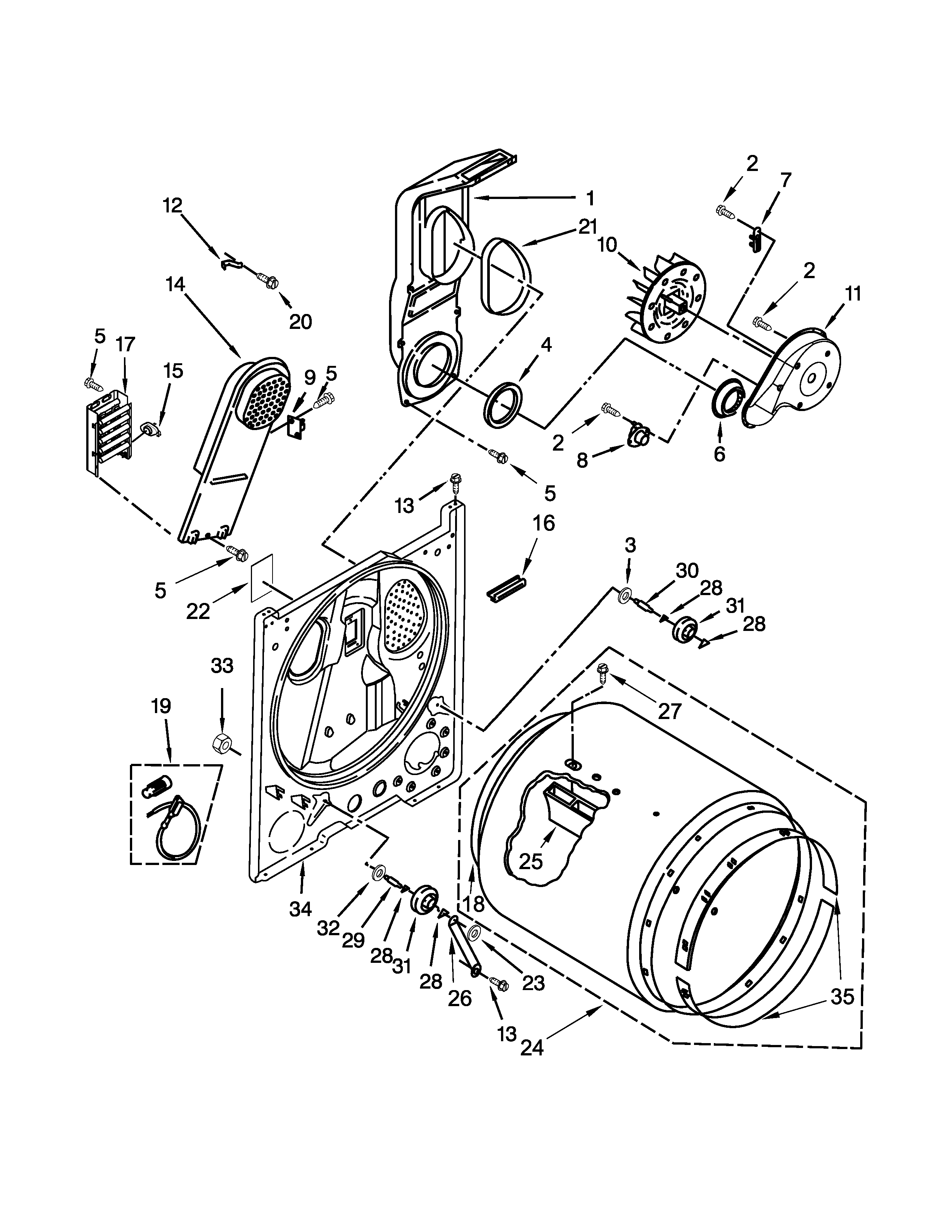 Whirlpool WED4890BQ0 bulkhead parts diagram