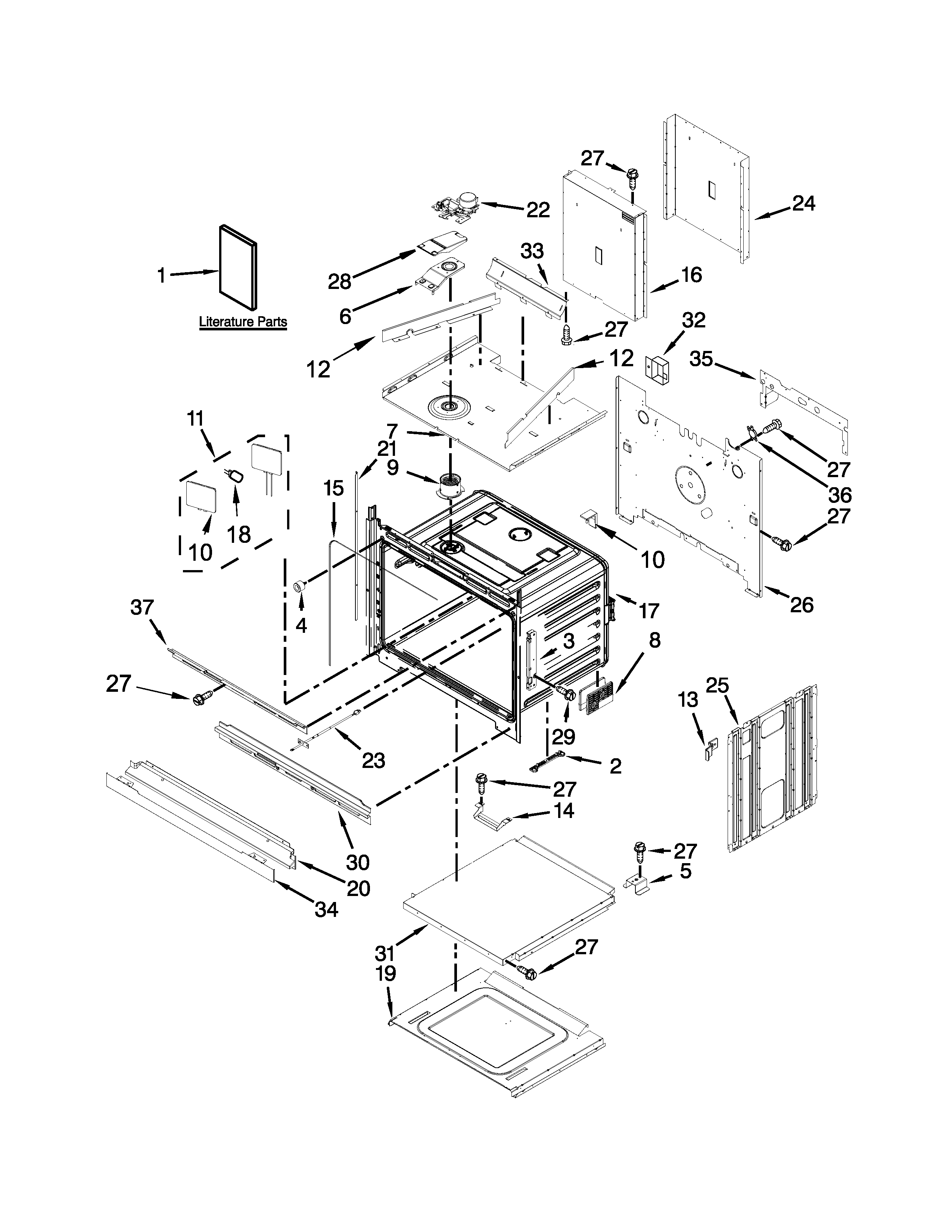 KitchenAid KEBS279BBL01 oven parts diagram