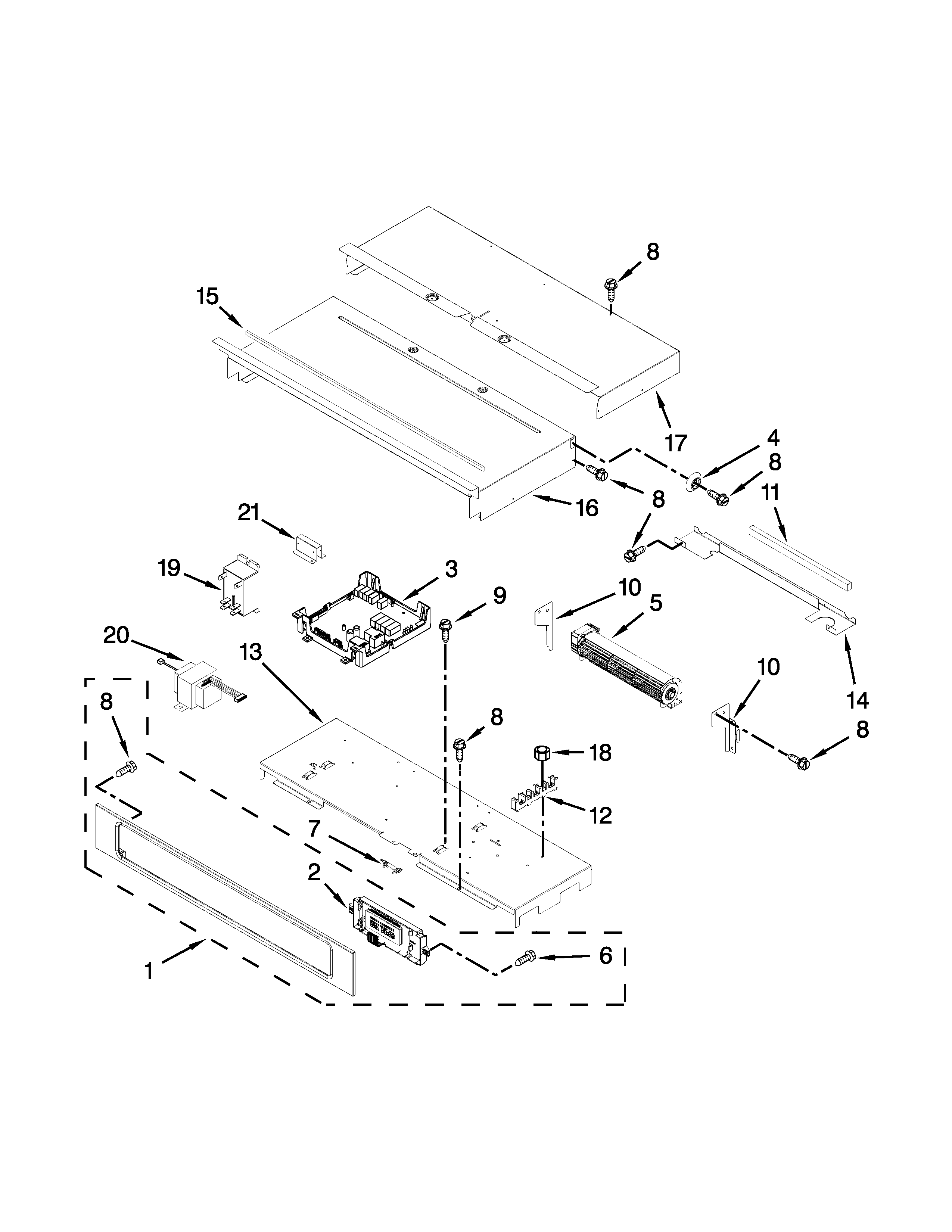 KitchenAid KEBK171BSS01 control panel parts diagram