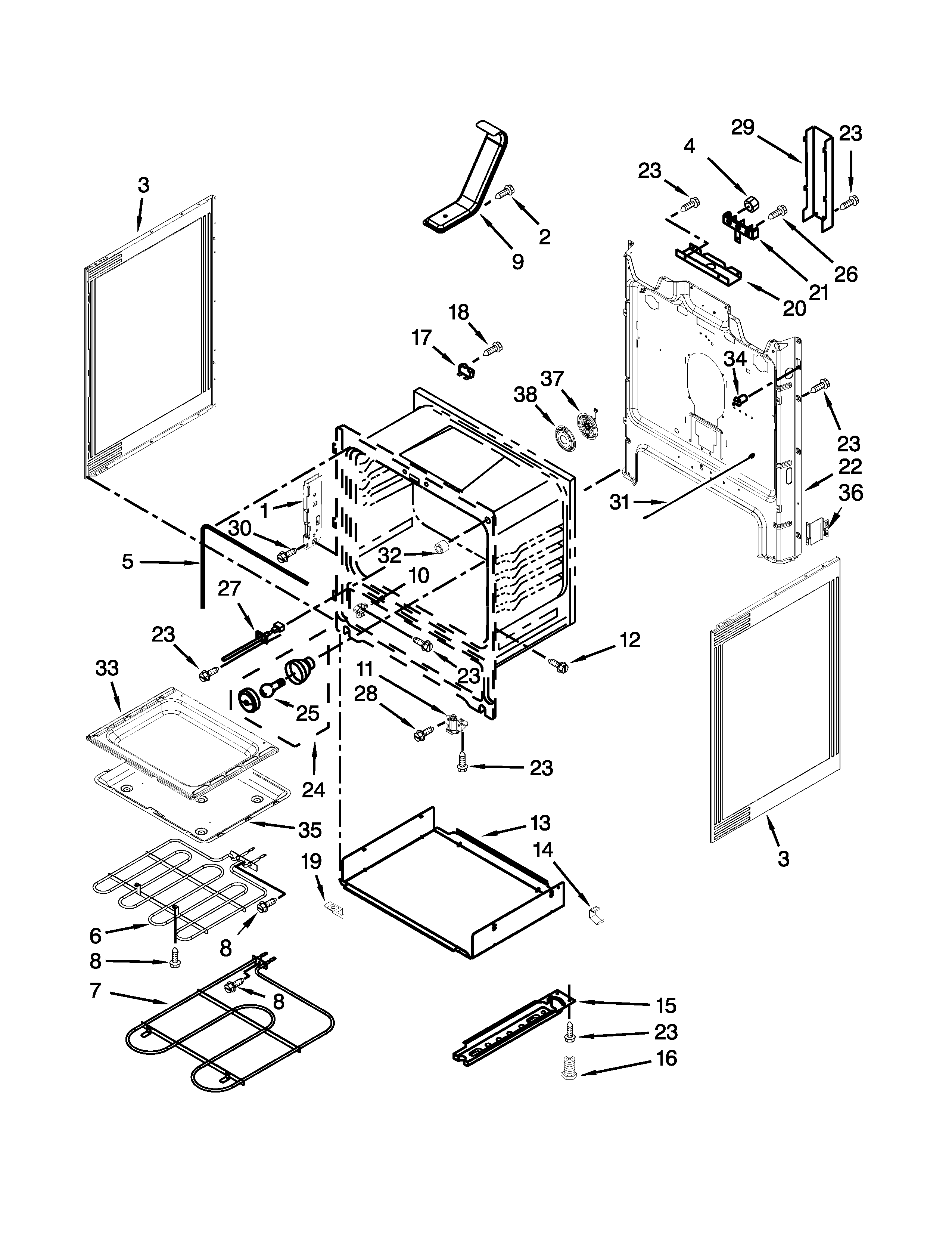 Whirlpool YWFE710H0BS1 chassis parts diagram