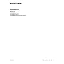 KitchenAid KFIS29BBBL01 cover sheet diagram